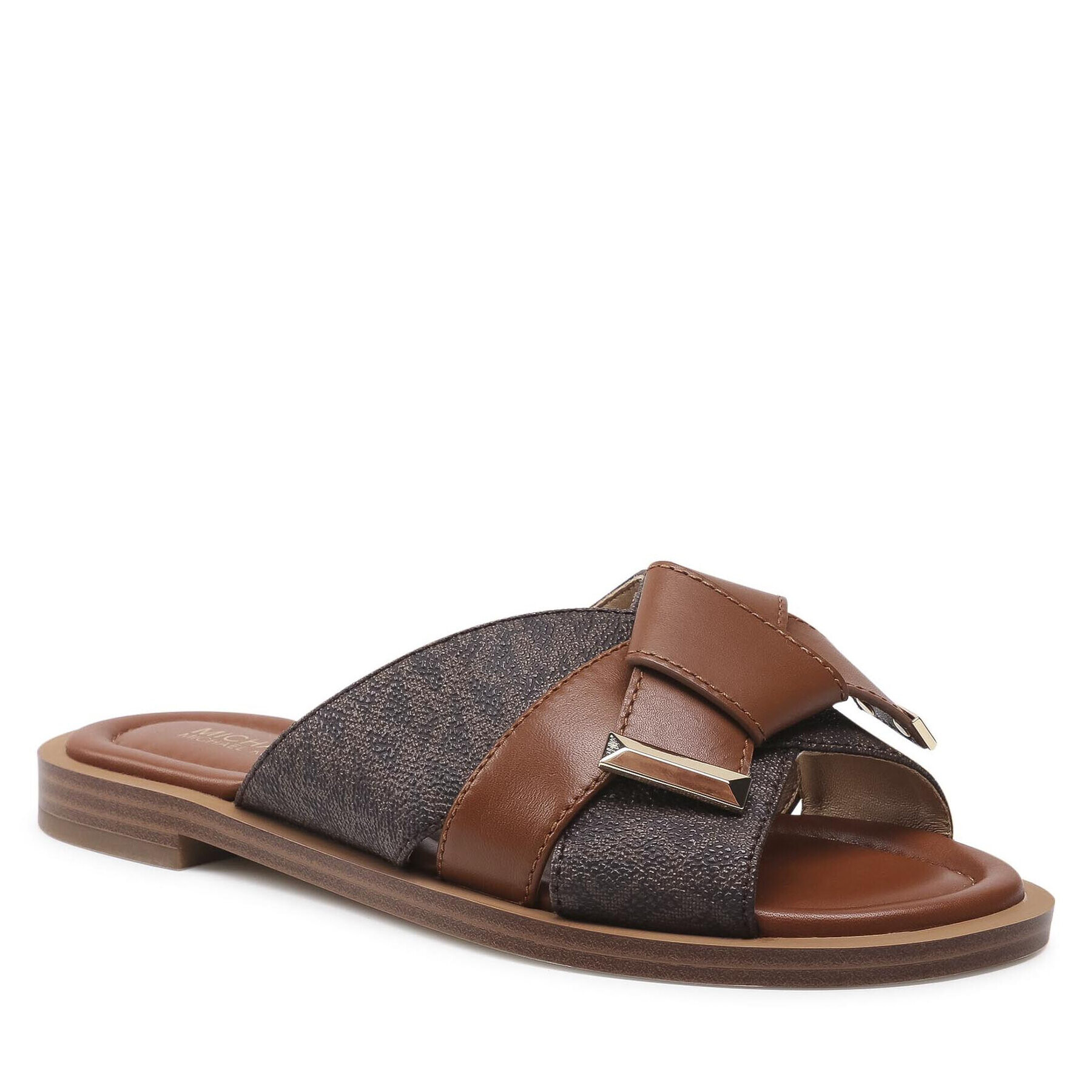 MICHAEL Michael Kors Șlapi Addison Flat Sandal 40T1ADFA1B Maro - Pled.ro