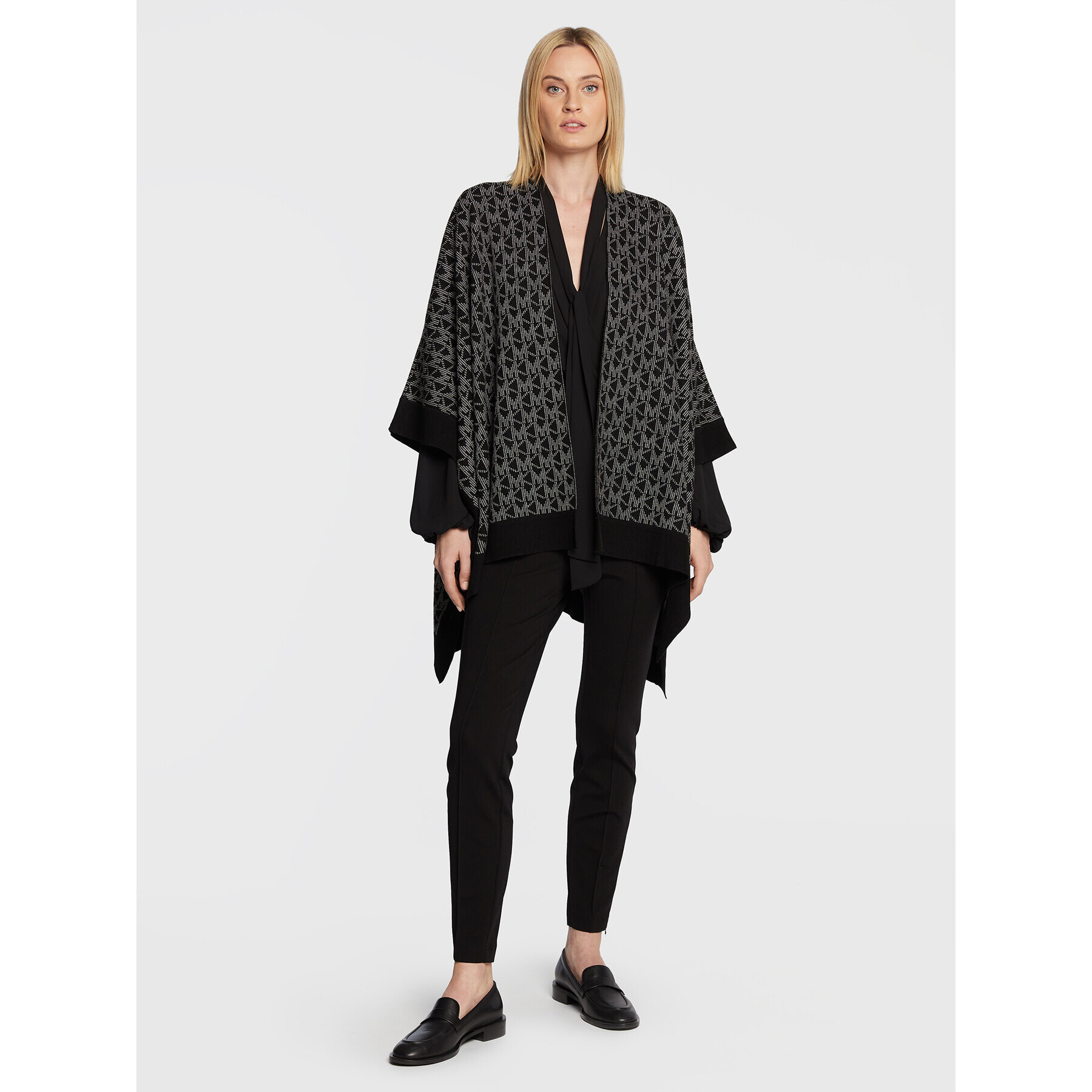 MICHAEL Michael Kors Poncho MF260HL46G Negru Relaxed Fit - Pled.ro