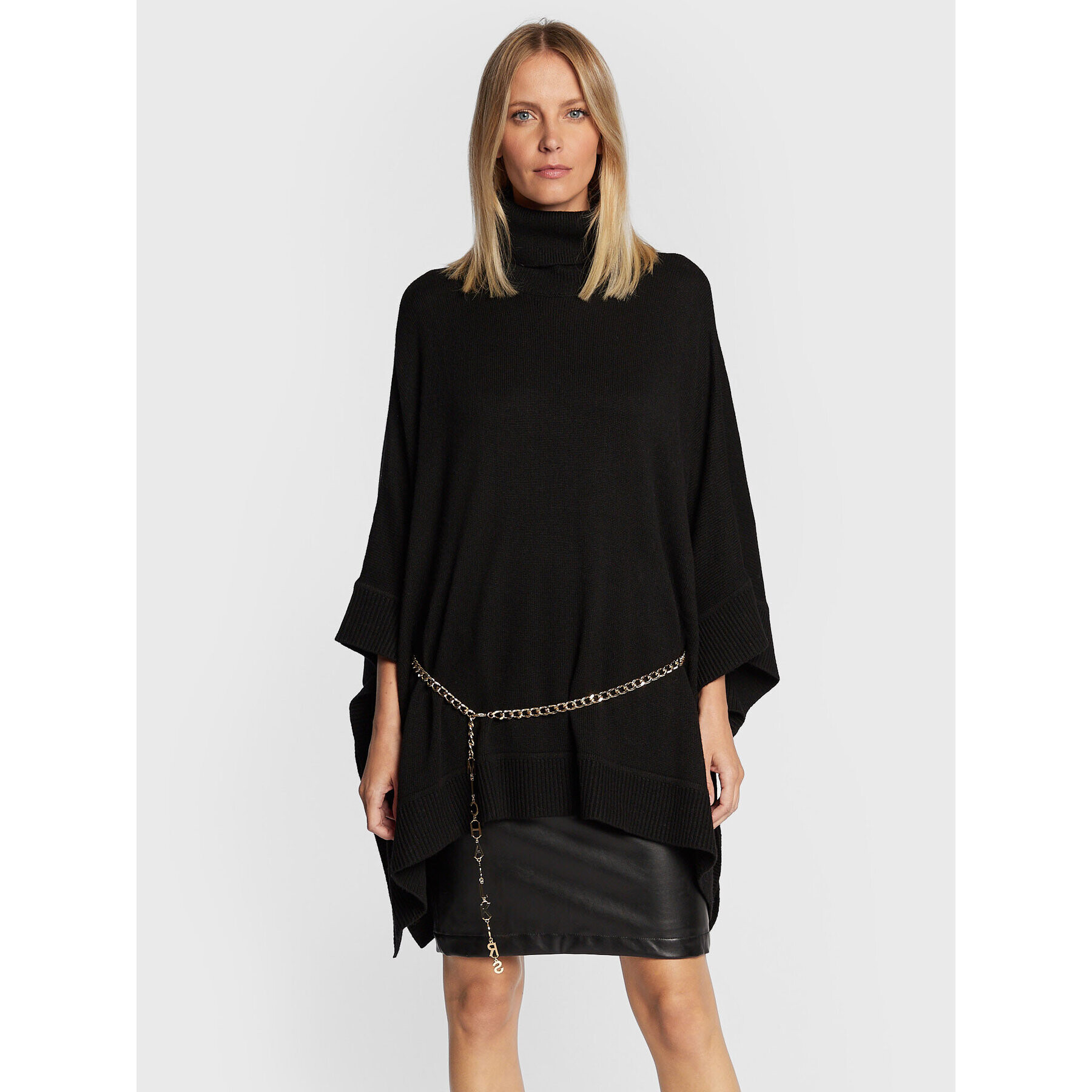 MICHAEL Michael Kors Poncho MF260HNCSN Negru Relaxed Fit - Pled.ro