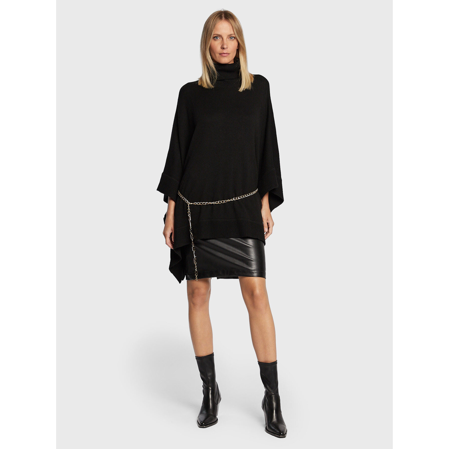 MICHAEL Michael Kors Poncho MF260HNCSN Negru Relaxed Fit - Pled.ro