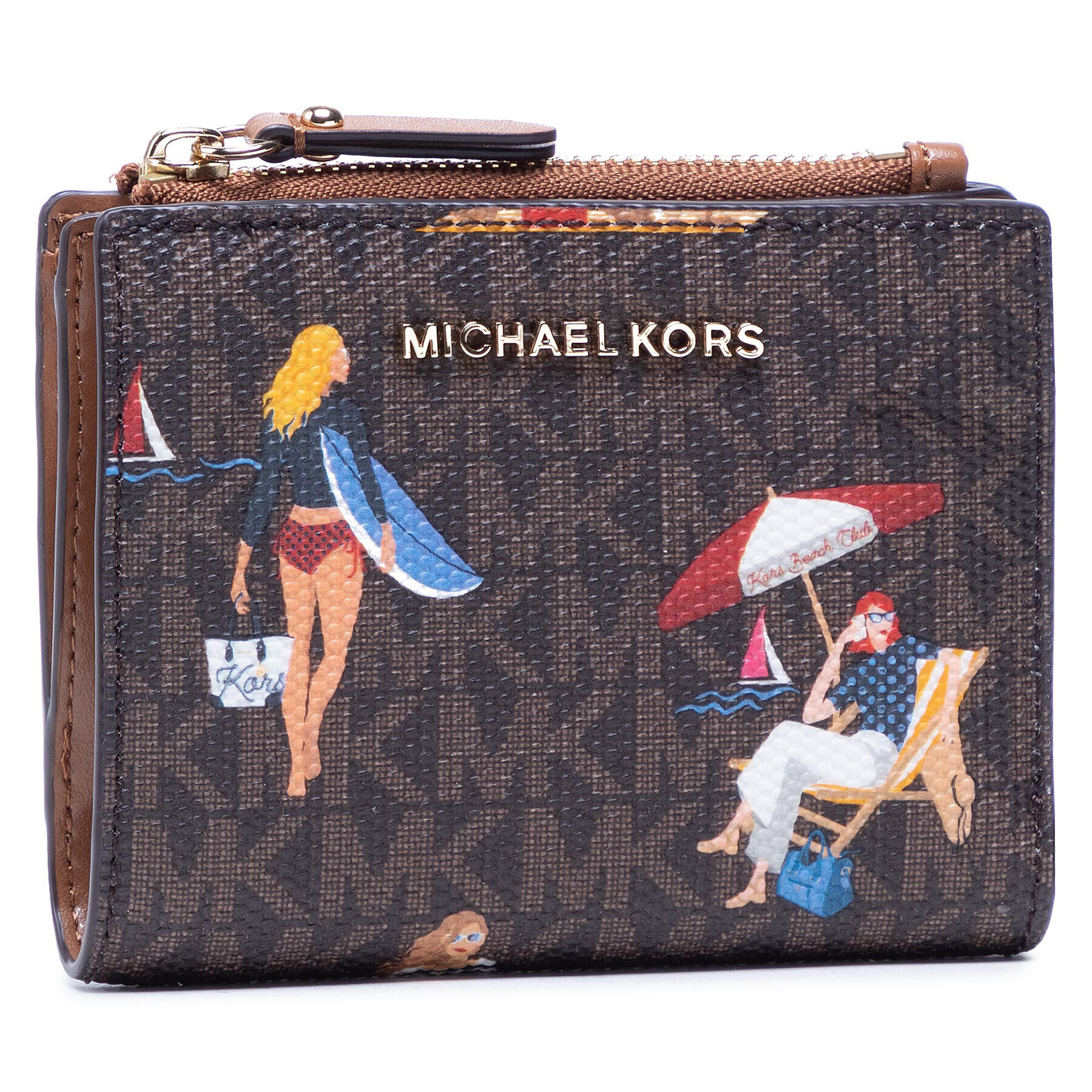 MICHAEL Michael Kors Portofel Mic de Damă Jet Set 32S1GJ6F6B Maro - Pled.ro