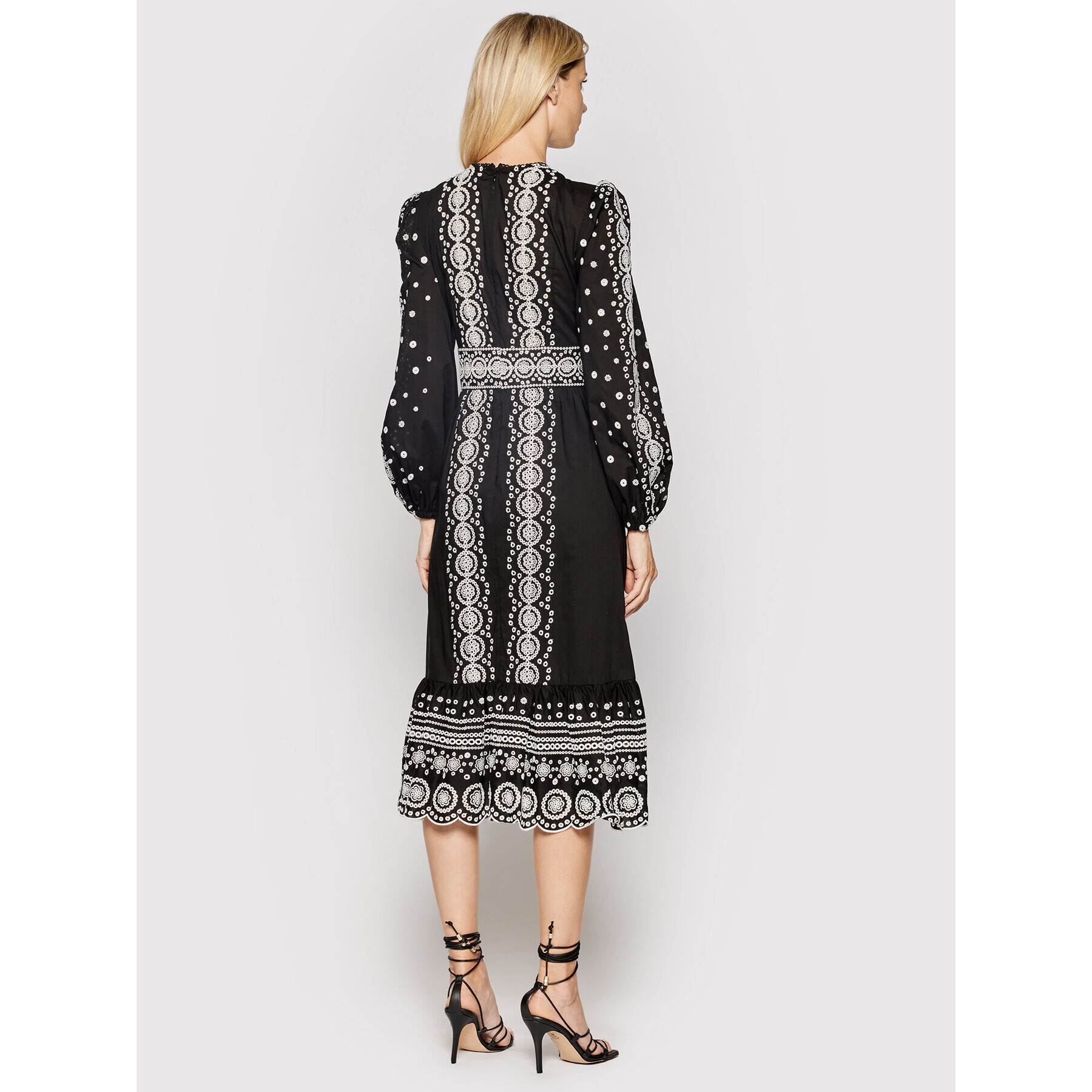 MICHAEL Michael Kors Rochie de zi Eyelet Scalloped MU180MNS98 Negru Regular Fit - Pled.ro