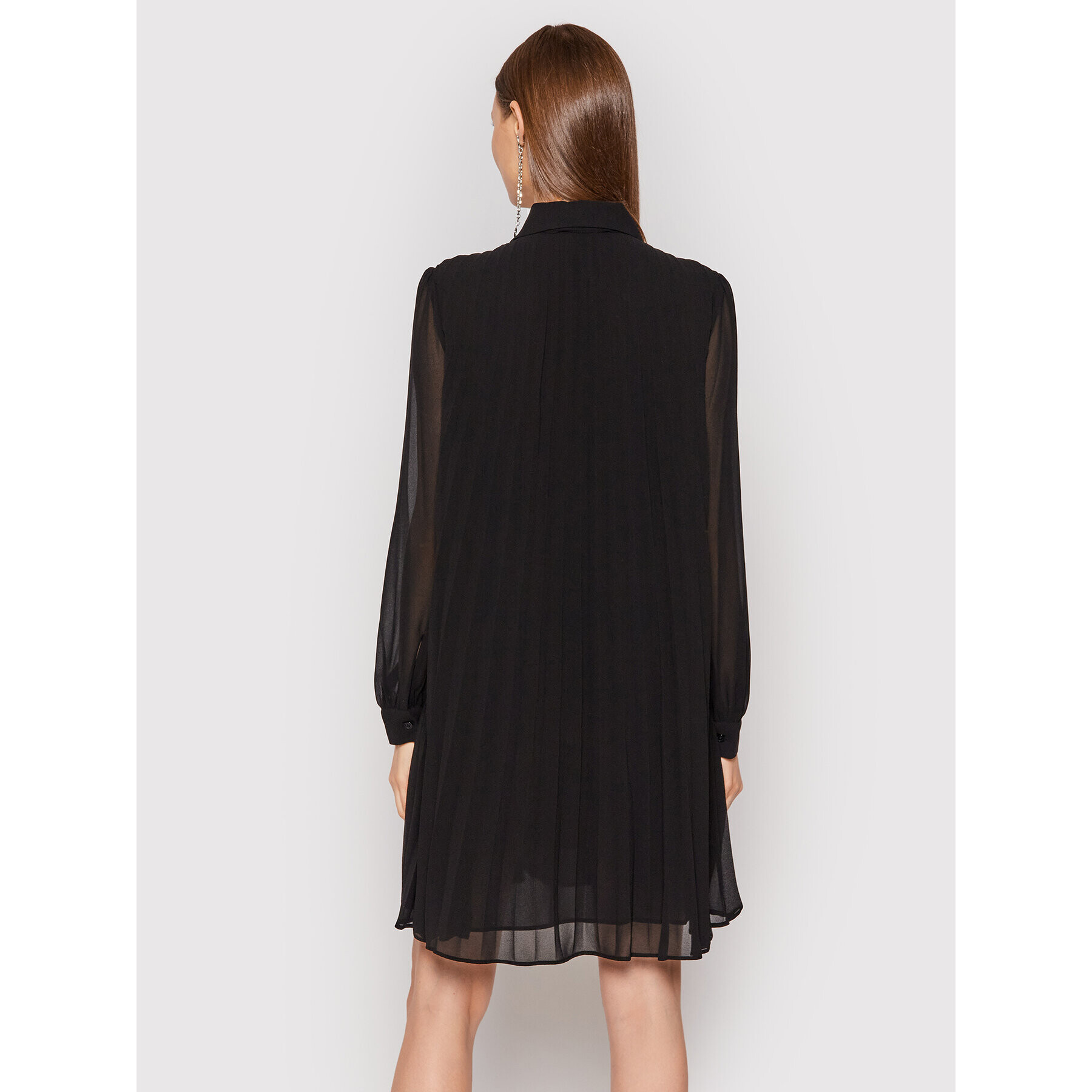 MICHAEL Michael Kors Rochie tip cămașă Georgette MF180PR7R3 Negru Relaxed Fit - Pled.ro