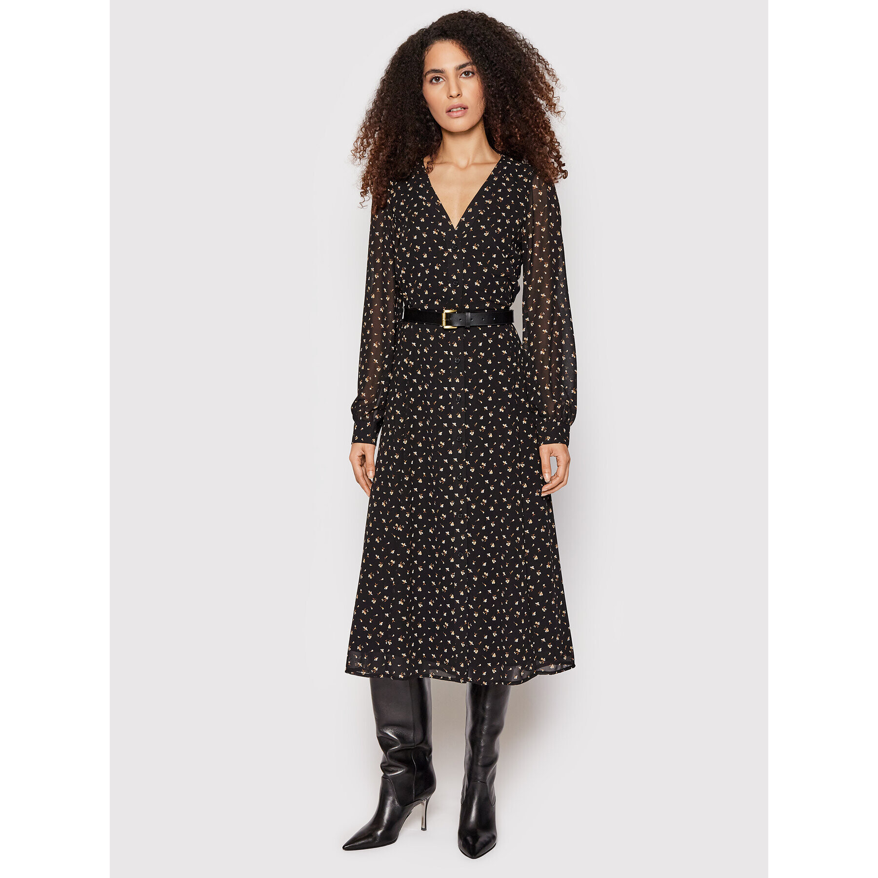 MICHAEL Michael Kors Rochie tip cămașă Kate MH18Y464PE Negru Regular Fit - Pled.ro