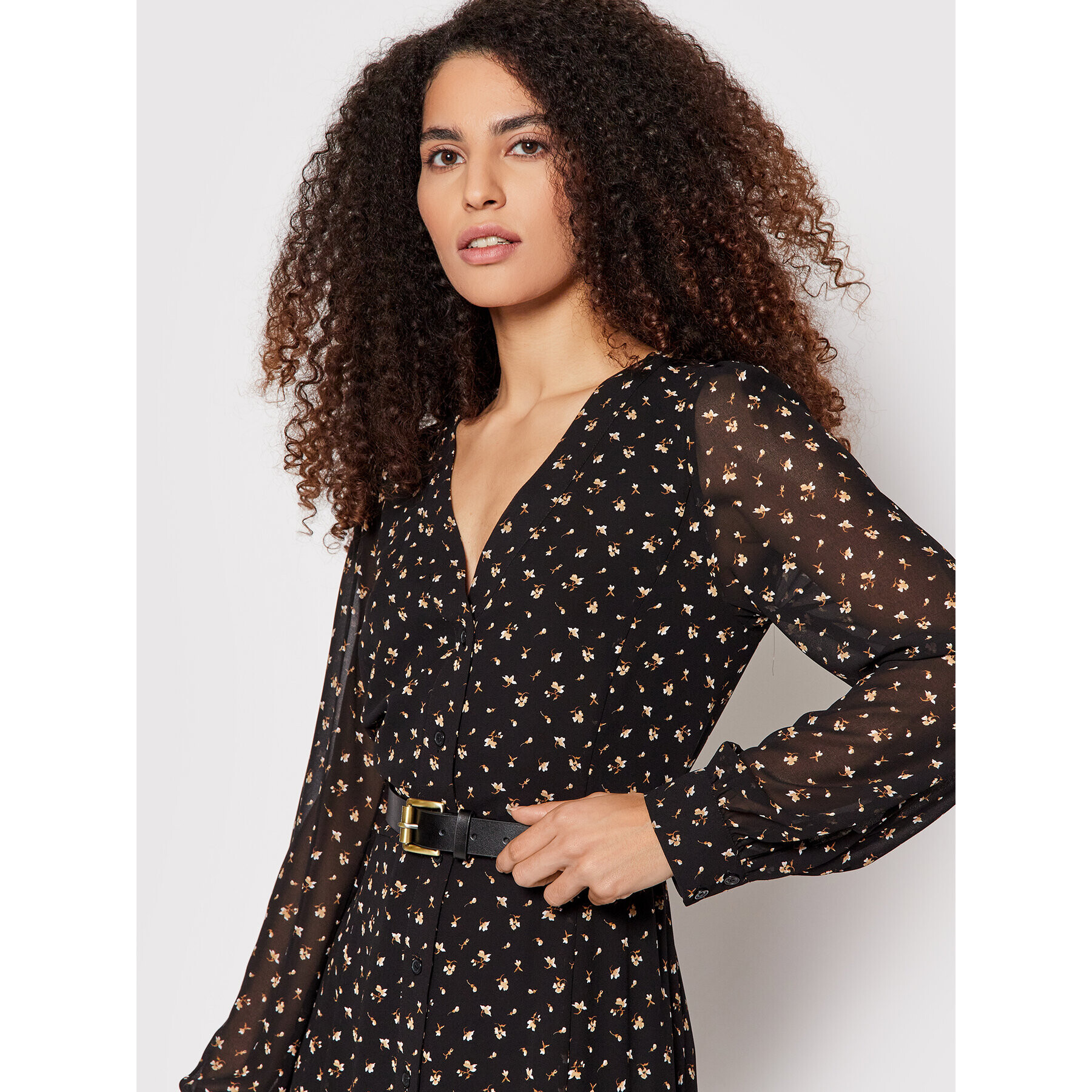 MICHAEL Michael Kors Rochie tip cămașă Kate MH18Y464PE Negru Regular Fit - Pled.ro