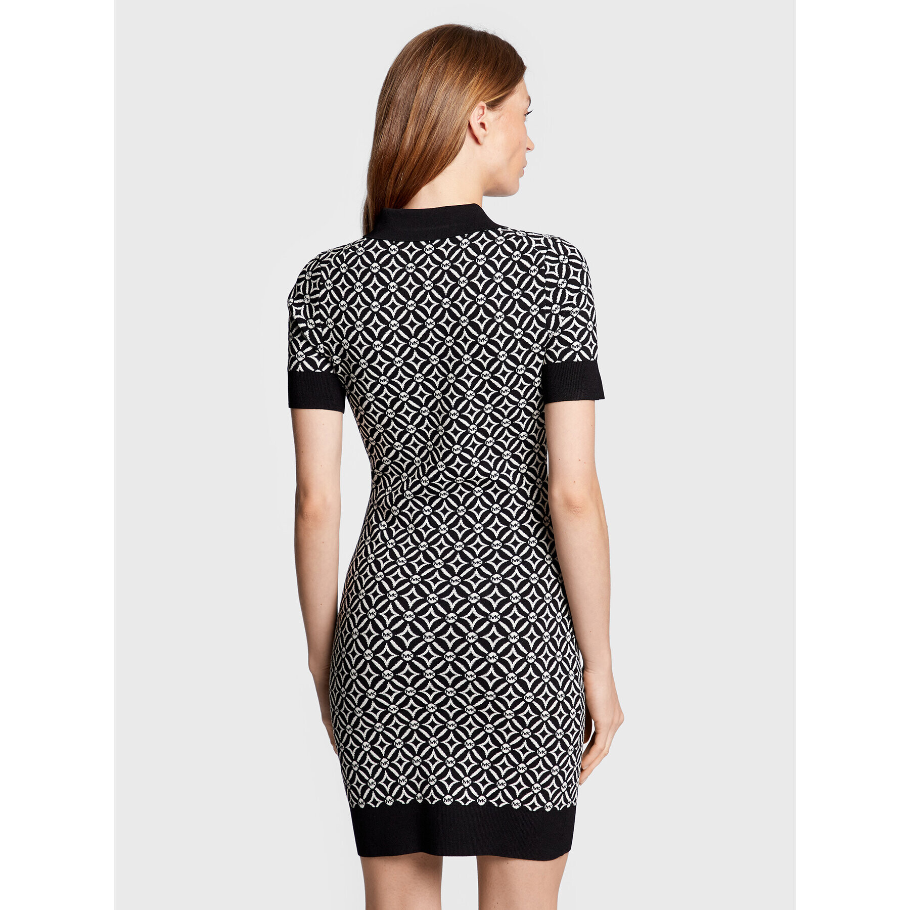 MICHAEL Michael Kors Rochie tricotată Logo Jacquard MF281EC6ZZ Negru Slim Fit - Pled.ro