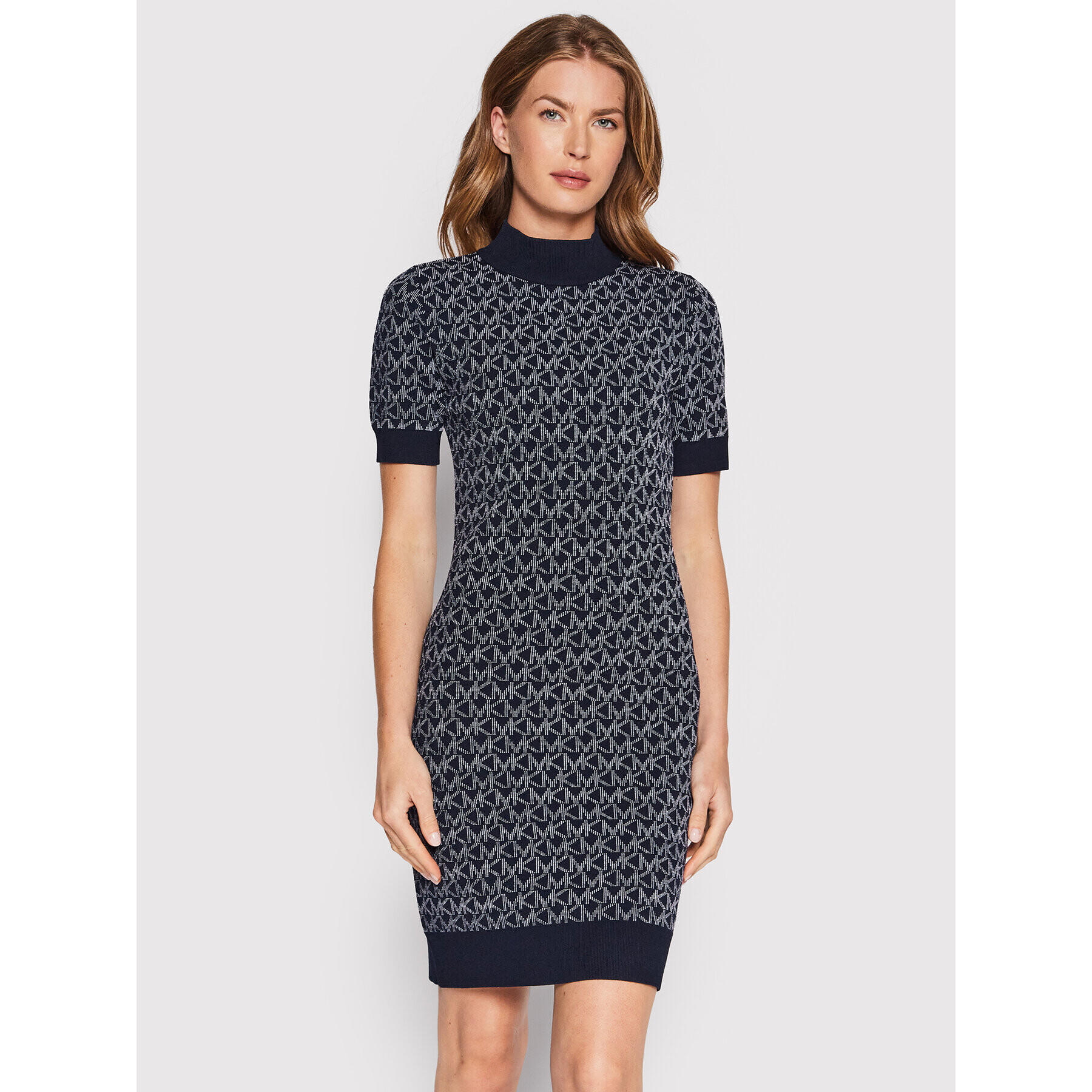 MICHAEL Michael Kors Rochie tricotată Logo MS2812Z5KZ Bleumarin Slim Fit - Pled.ro