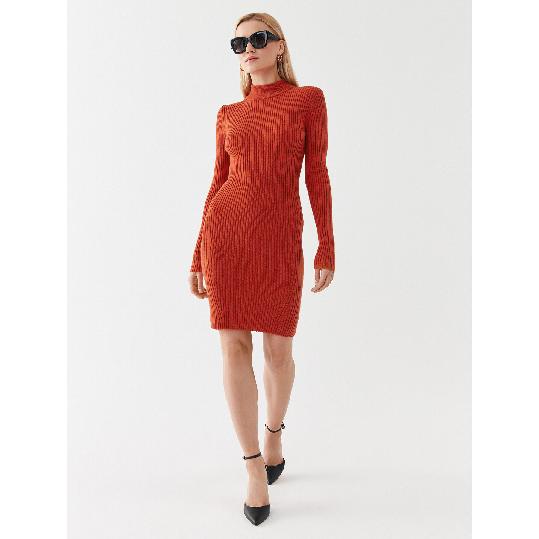 MICHAEL Michael Kors Rochie tricotată MF381U46V1 Portocaliu Slim Fit - Pled.ro