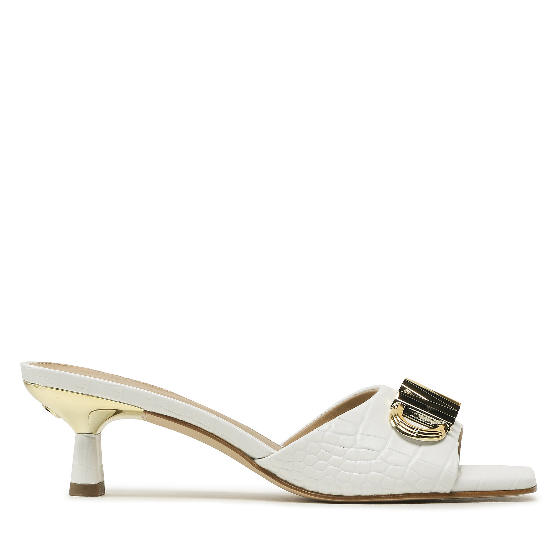 MICHAEL Michael Kors Șlapi Amal Kitten Sandal 40S3AMMA1E Alb - Pled.ro