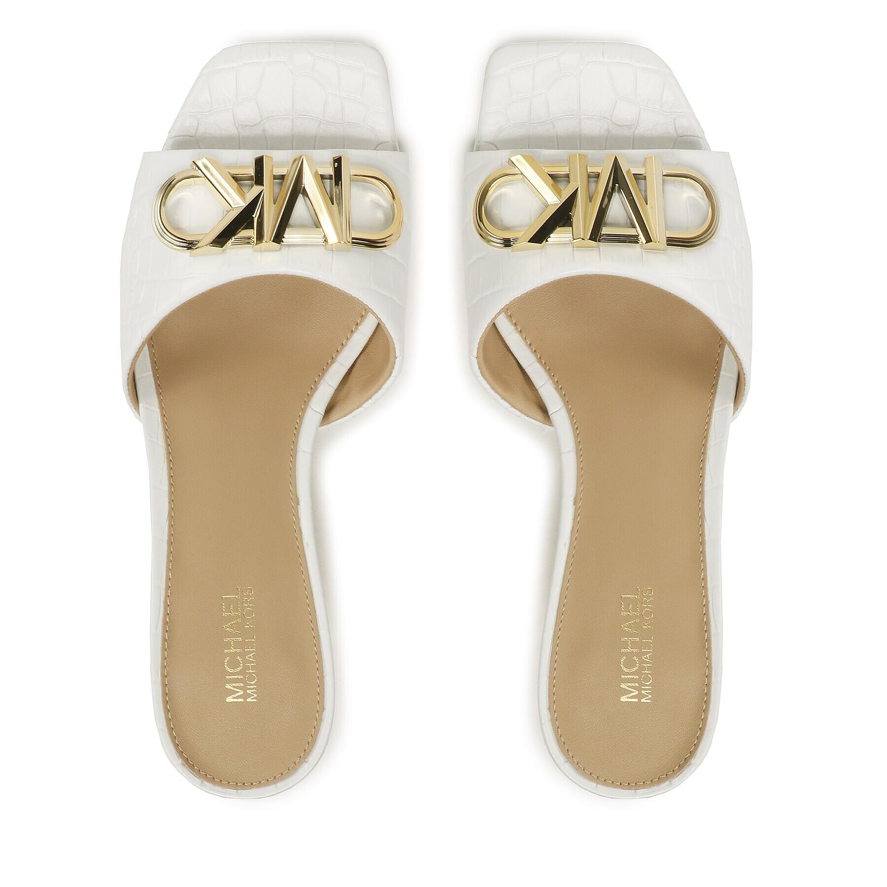 MICHAEL Michael Kors Șlapi Amal Kitten Sandal 40S3AMMA1E Alb - Pled.ro