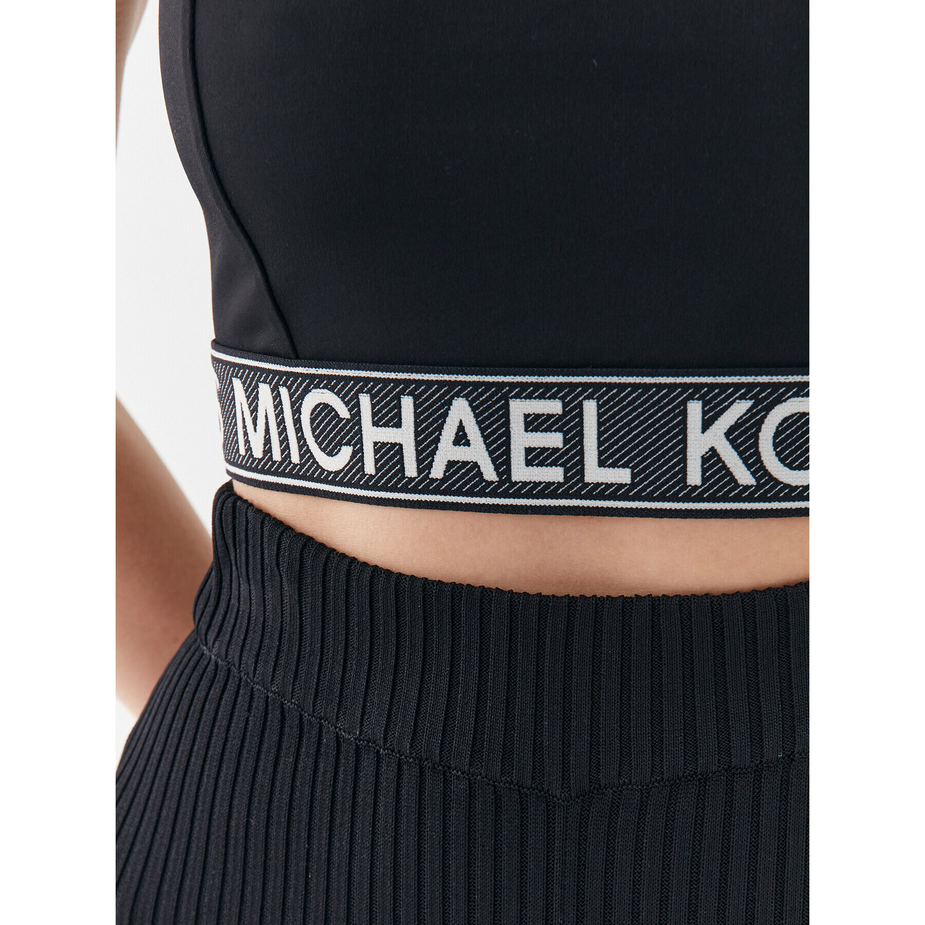 MICHAEL Michael Kors Top MF3513X1RE Negru Slim Fit - Pled.ro