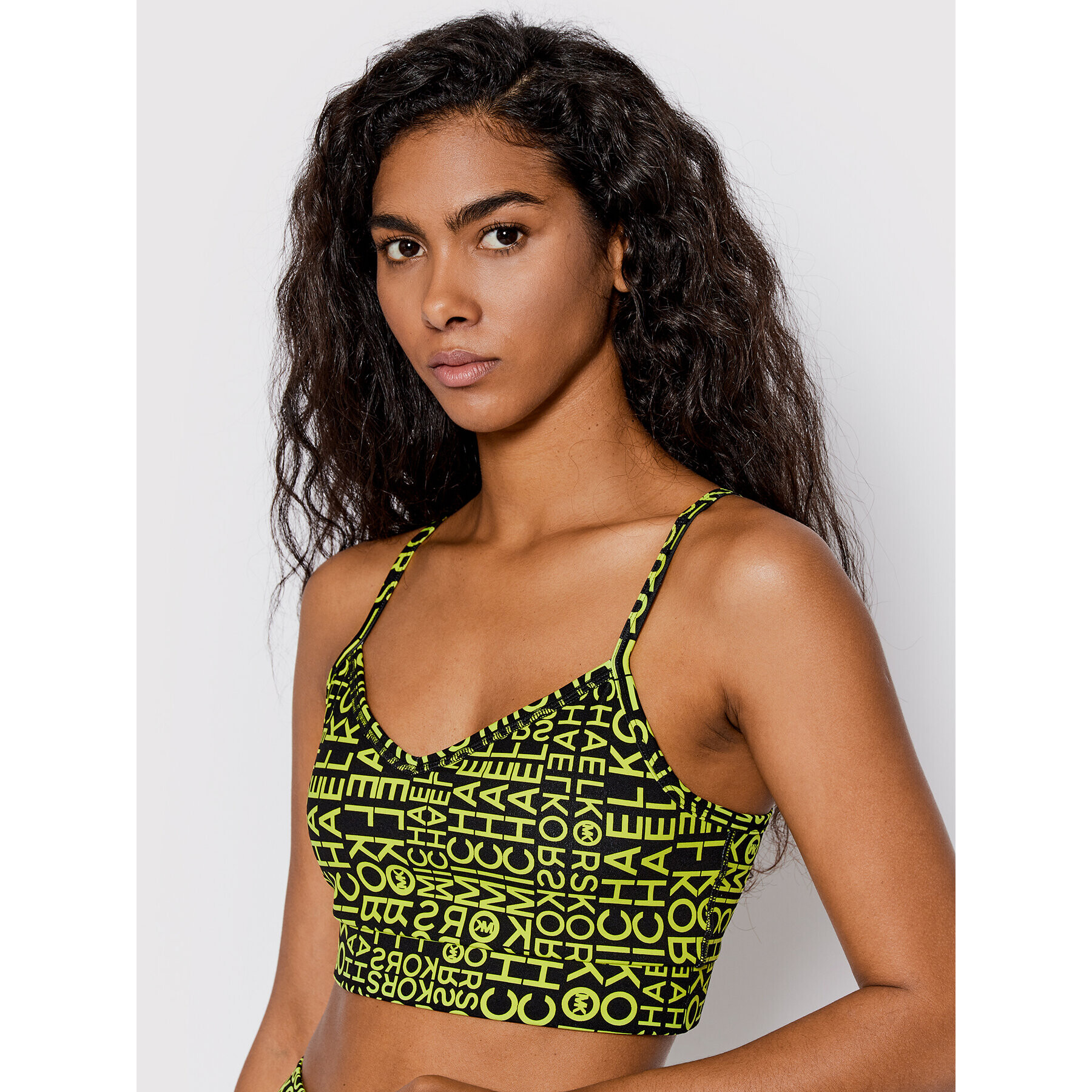 MICHAEL Michael Kors Top MS250IZ3ZU Verde Slim Fit - Pled.ro