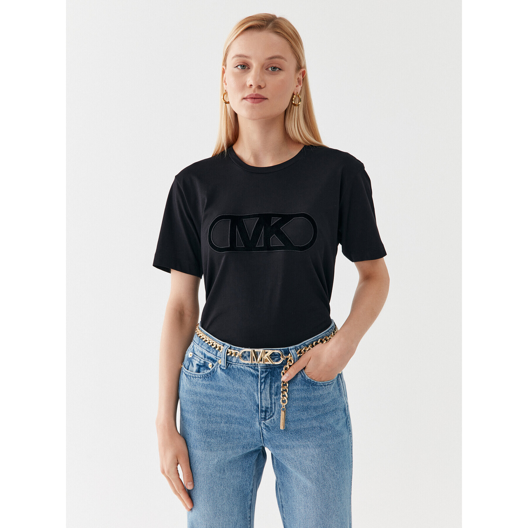 MICHAEL Michael Kors Tricou MF3513297J Negru Relaxed Fit - Pled.ro