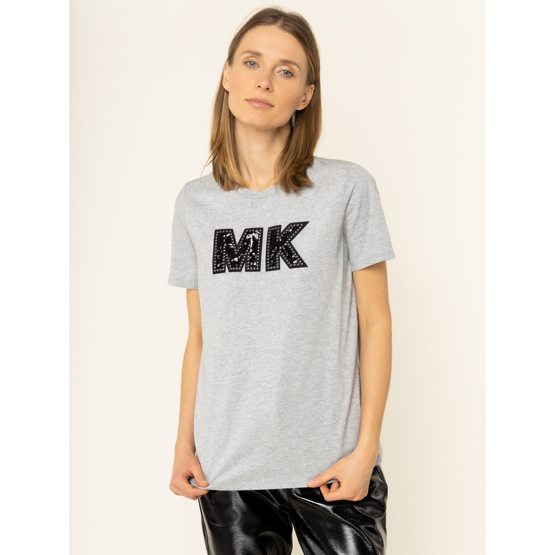 MICHAEL Michael Kors Tricou MU95MAJ97J Gri Regular Fit - Pled.ro