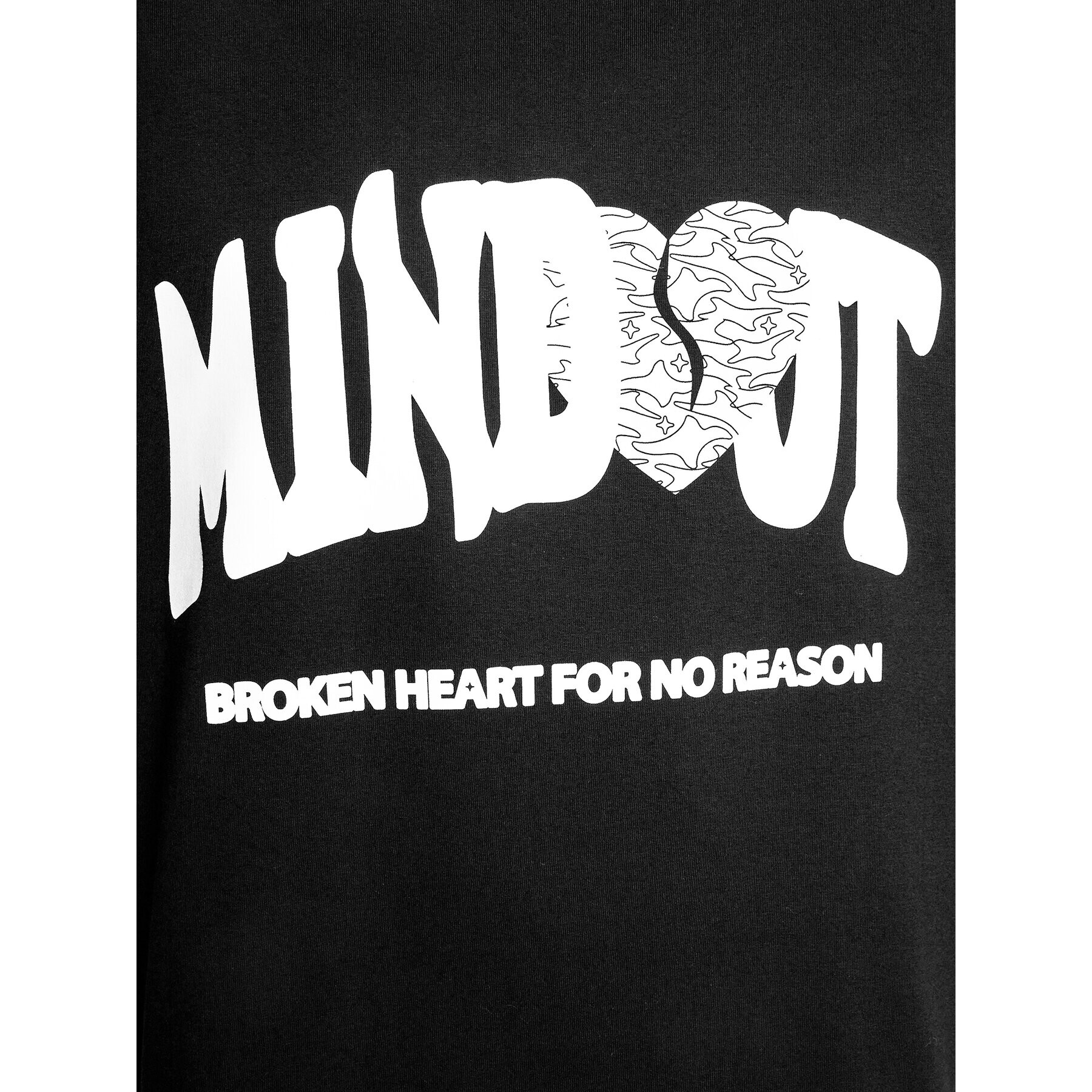 Mindout Tricou Broken Heart Negru Boxy Fit - Pled.ro