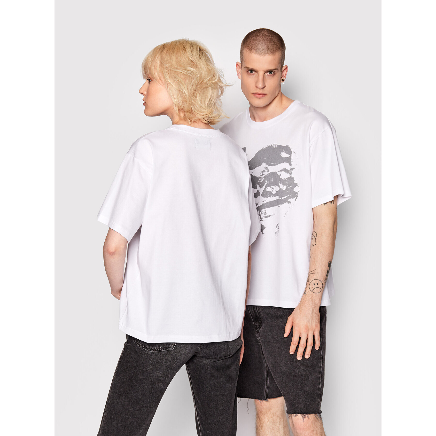 Mindout Tricou Unisex Rebuild No.3 Alb Oversize - Pled.ro