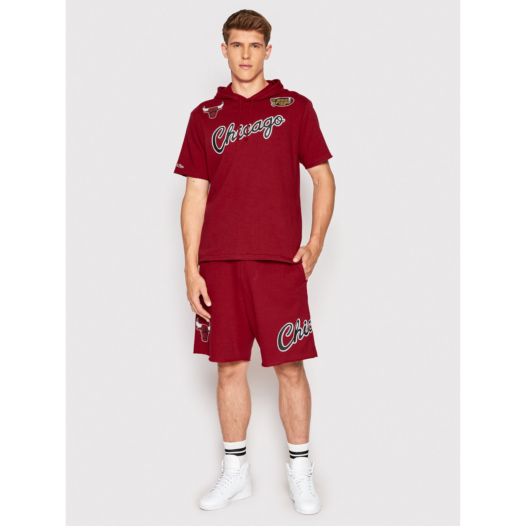 Mitchell & Ness Bluză HDSSAJ19074 Vișiniu Relaxed Fit - Pled.ro