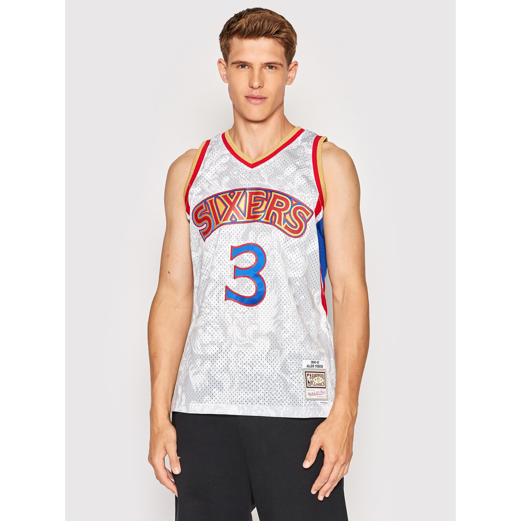 Mitchell & Ness Tank top TFSM1248 Alb Regular Fit - Pled.ro