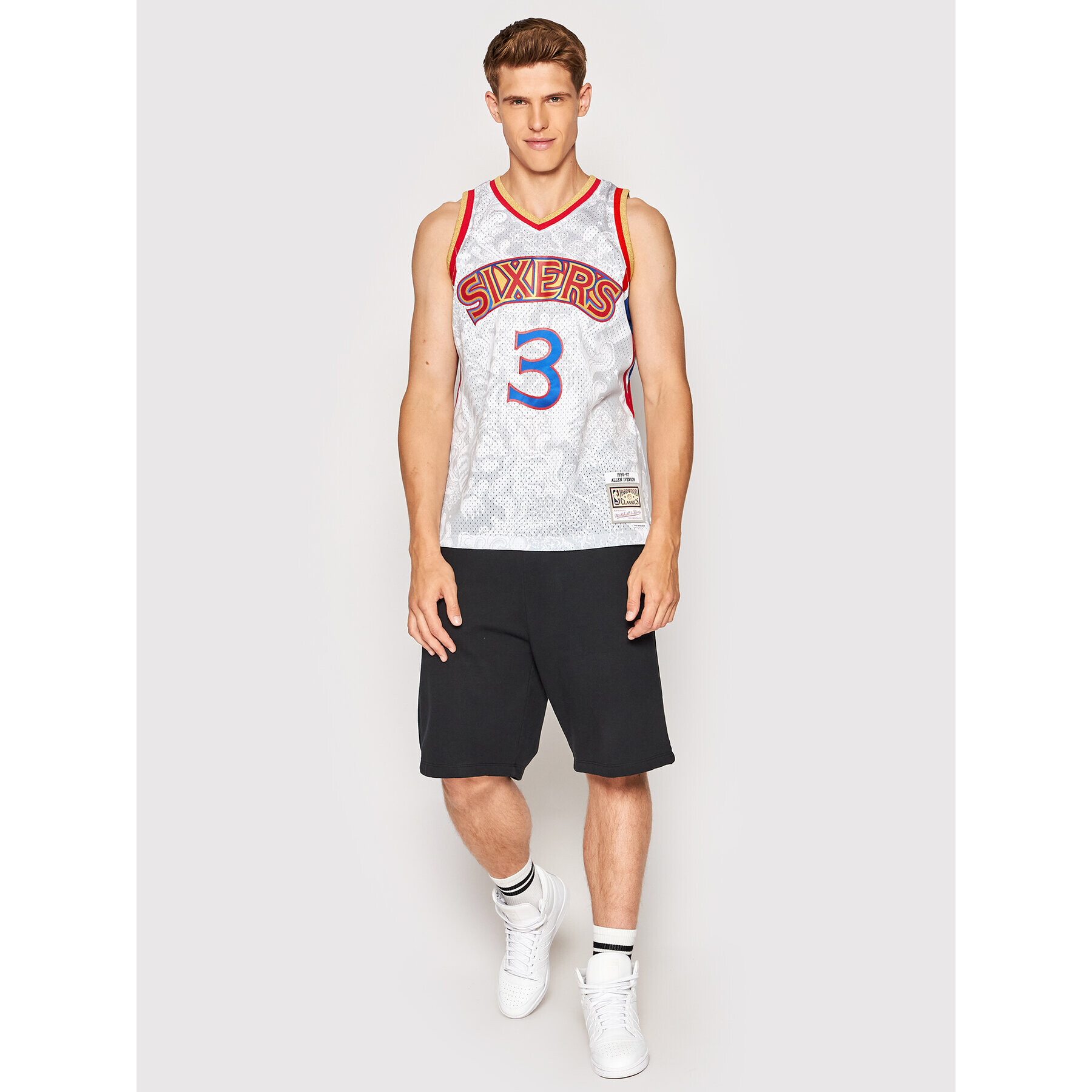 Mitchell & Ness Tank top TFSM1248 Alb Regular Fit - Pled.ro