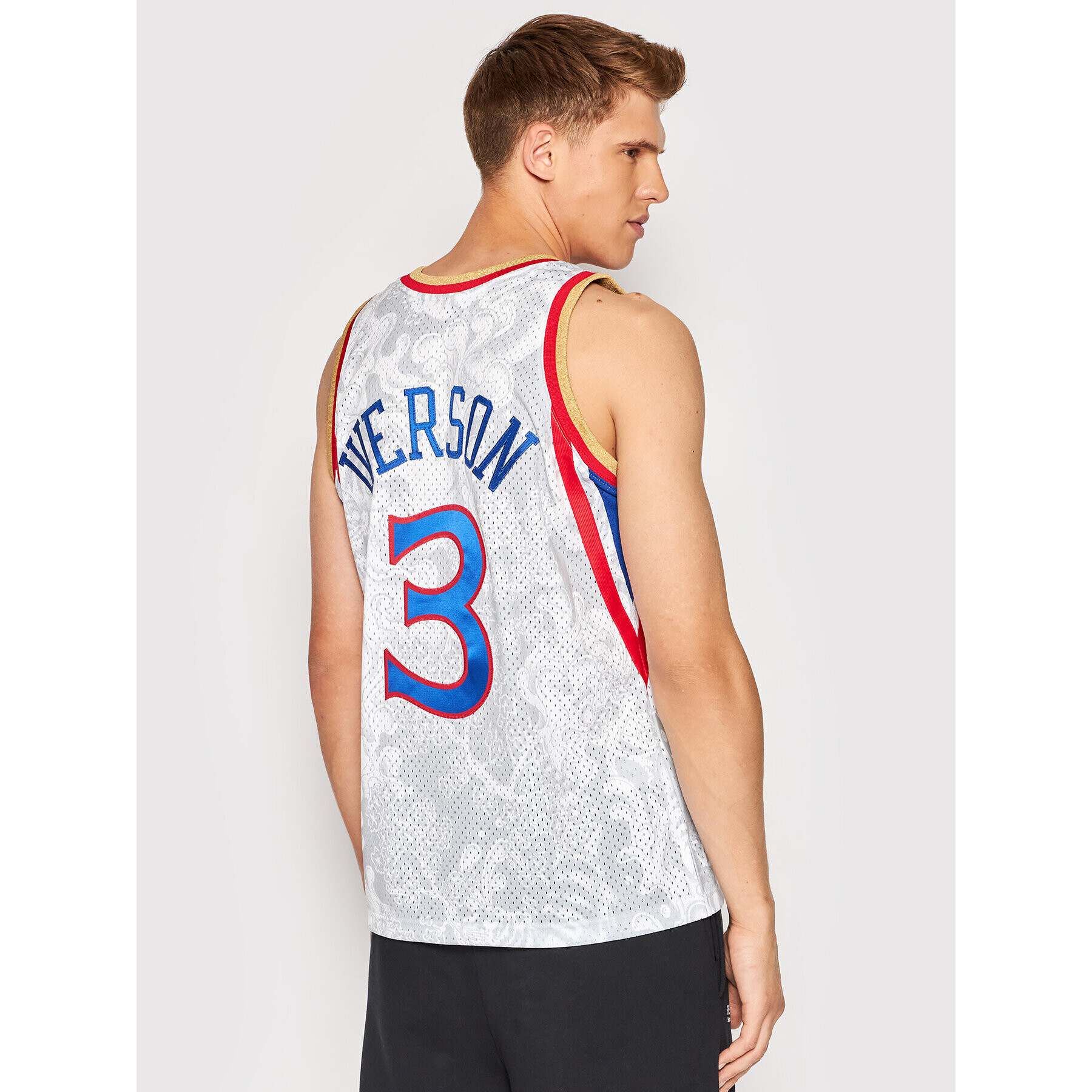 Mitchell & Ness Tank top TFSM1248 Alb Regular Fit - Pled.ro