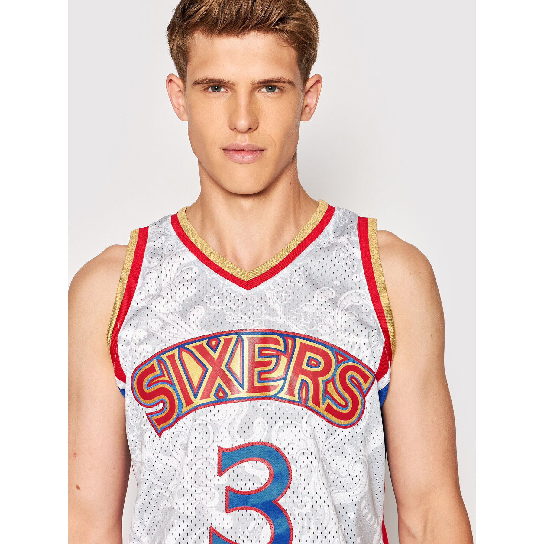 Mitchell & Ness Tank top TFSM1248 Alb Regular Fit - Pled.ro