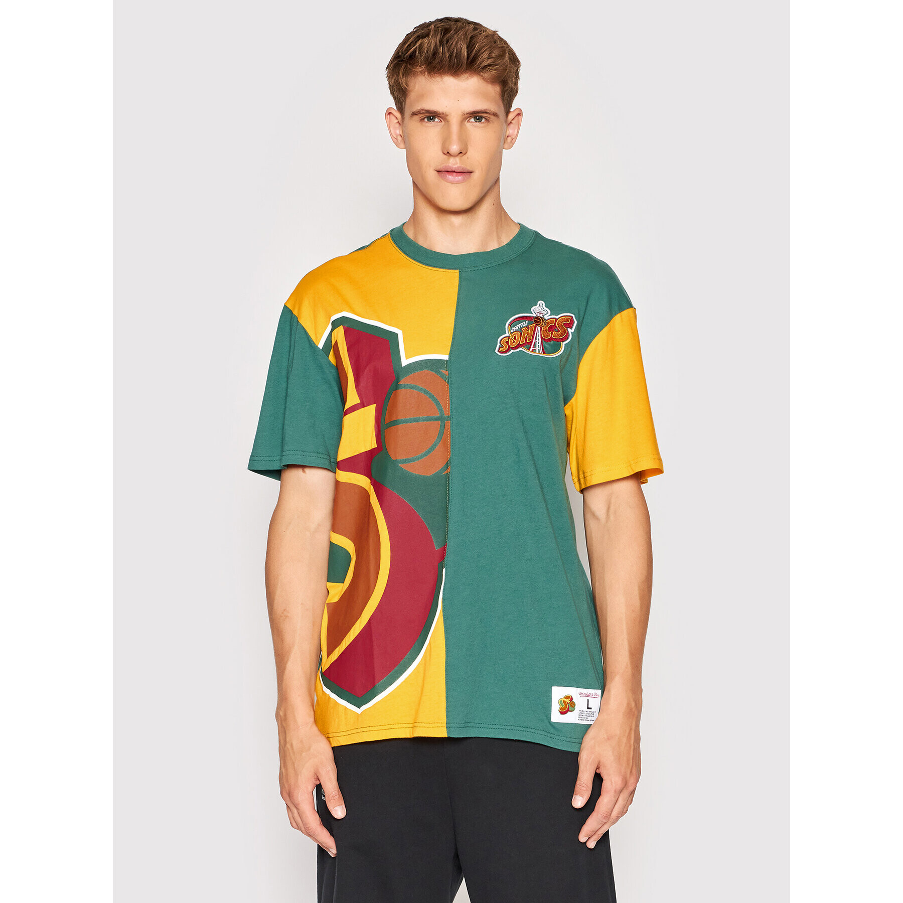 Mitchell & Ness Tricou TCRW1226 Verde Relaxed Fit - Pled.ro