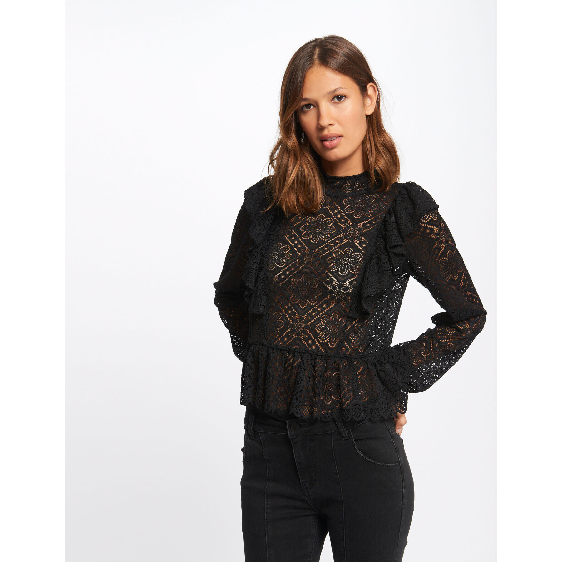 Morgan Bluză 212-TVOL Negru Regular Fit - Pled.ro