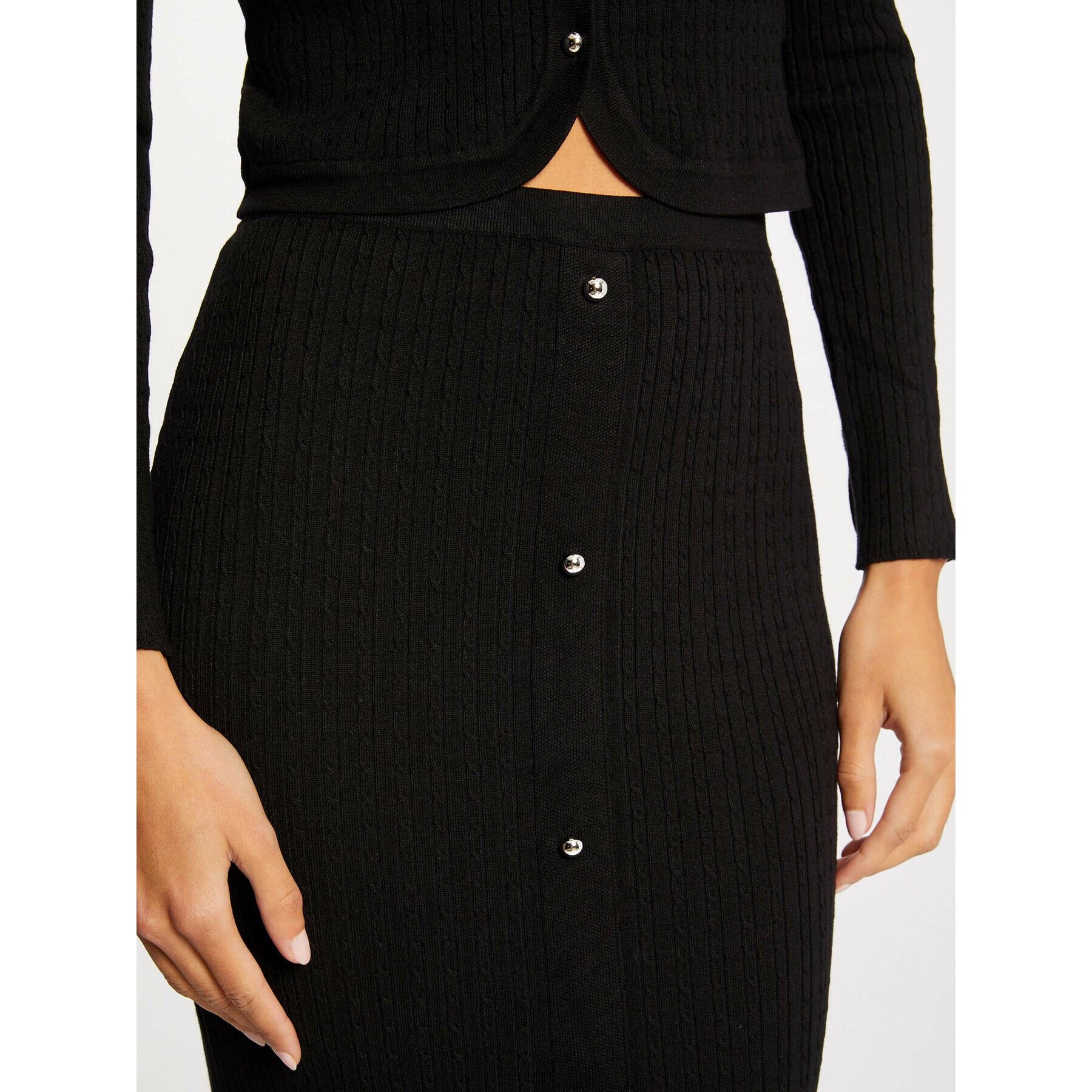 Morgan Fustă tip creion 231-JSUZY Negru Slim Fit - Pled.ro