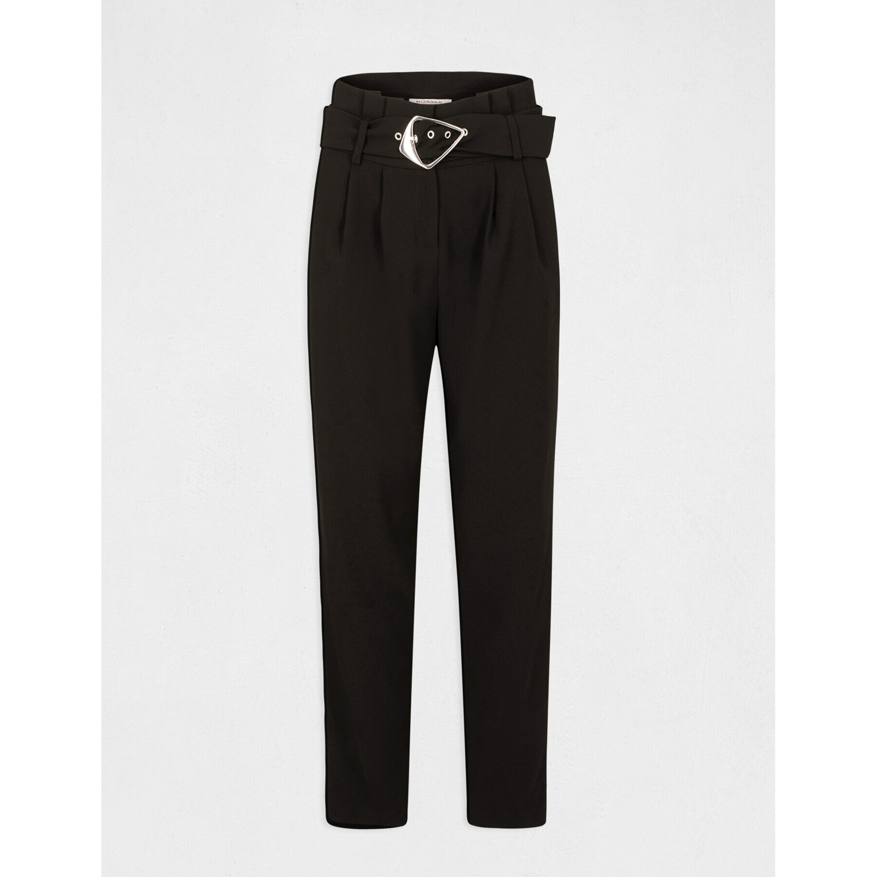 Morgan Pantaloni din material 212-PRING.F Negru Cropped Fit - Pled.ro