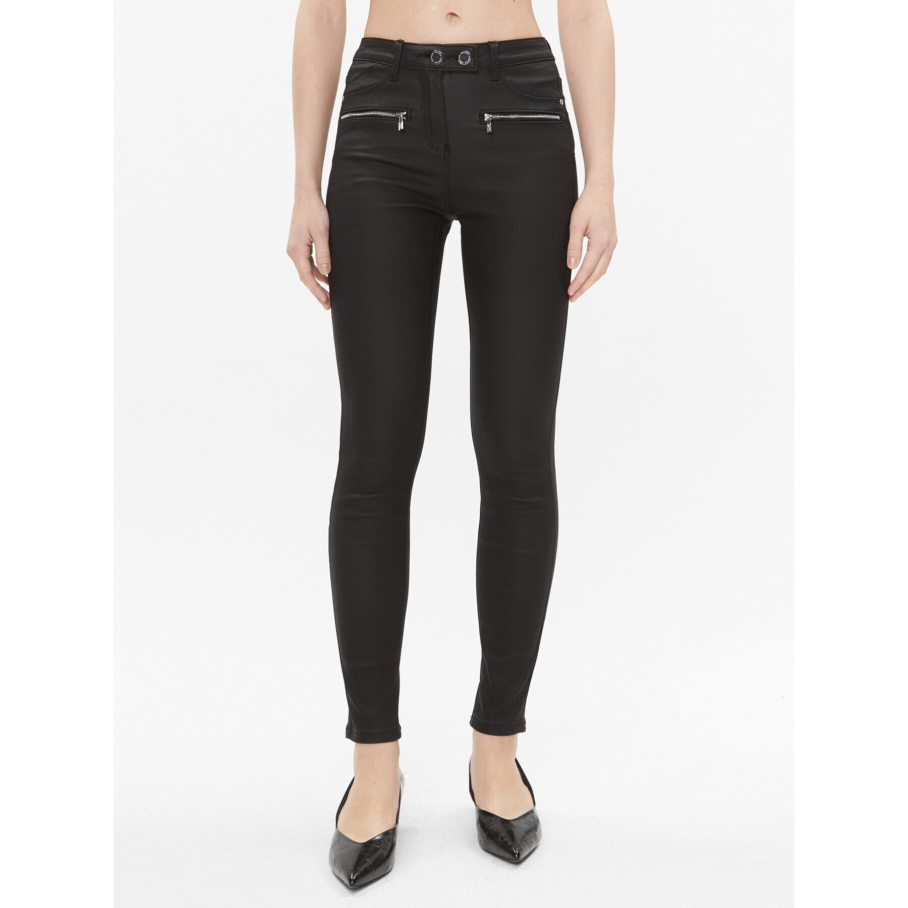 Morgan Pantaloni din material 232-PBRADY Negru Skinny Fit - Pled.ro