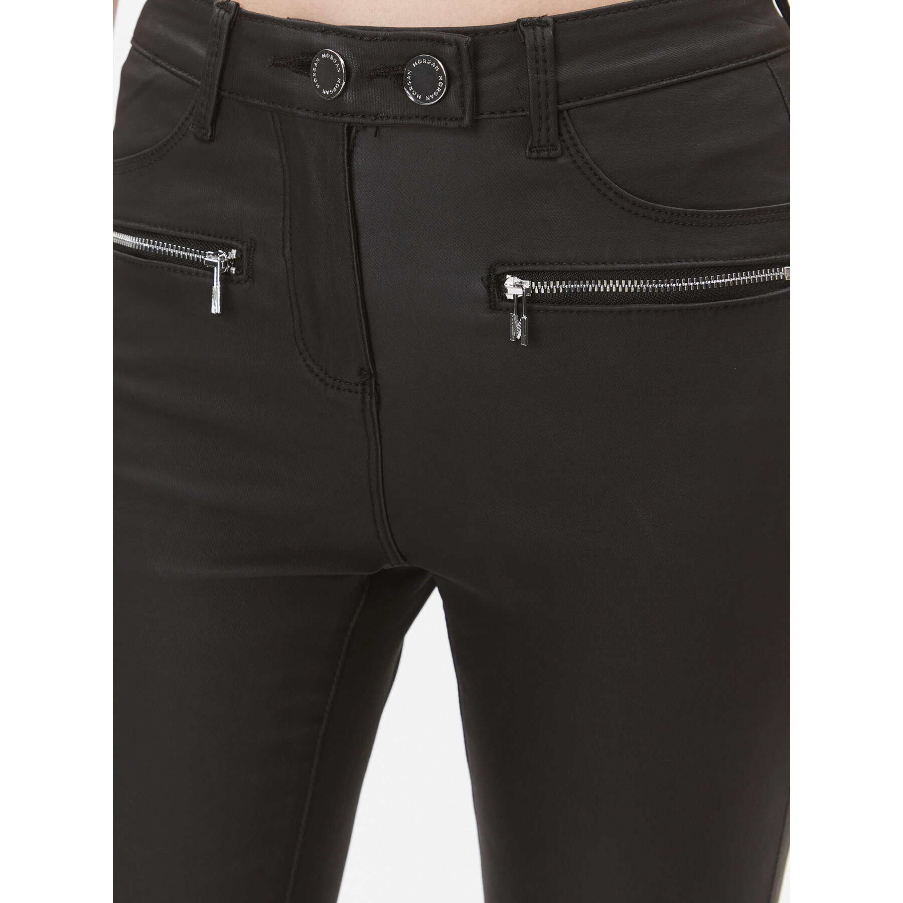 Morgan Pantaloni din material 232-PBRADY Negru Skinny Fit - Pled.ro