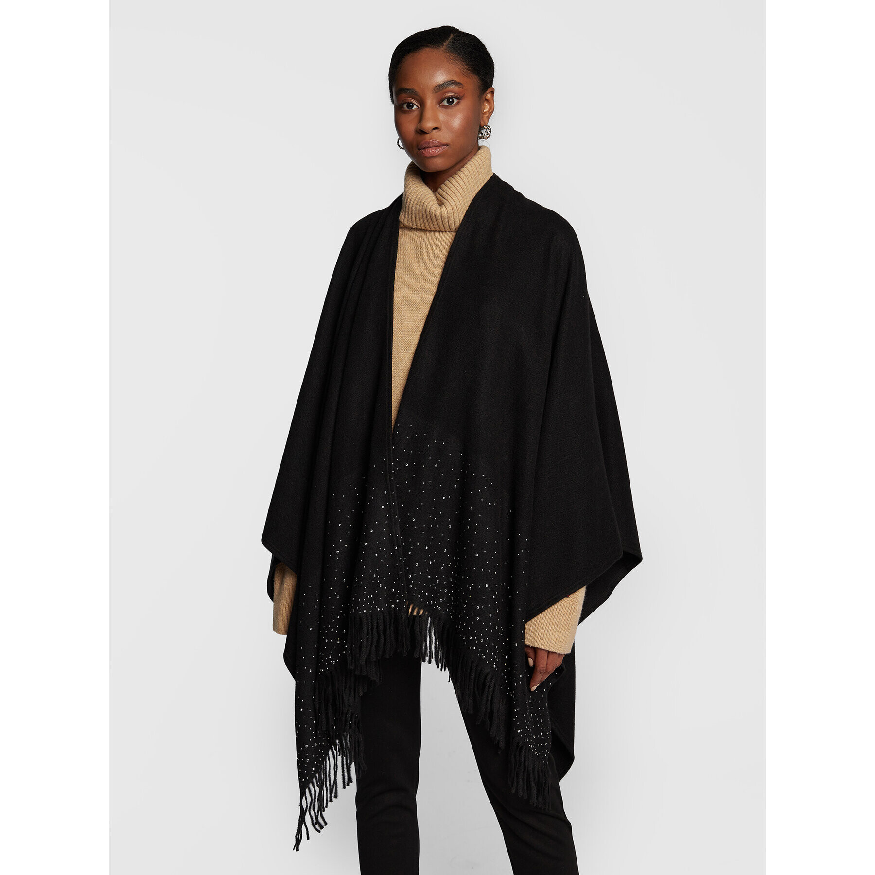 Morgan Poncho 222-5BONG Negru Loose Fit - Pled.ro