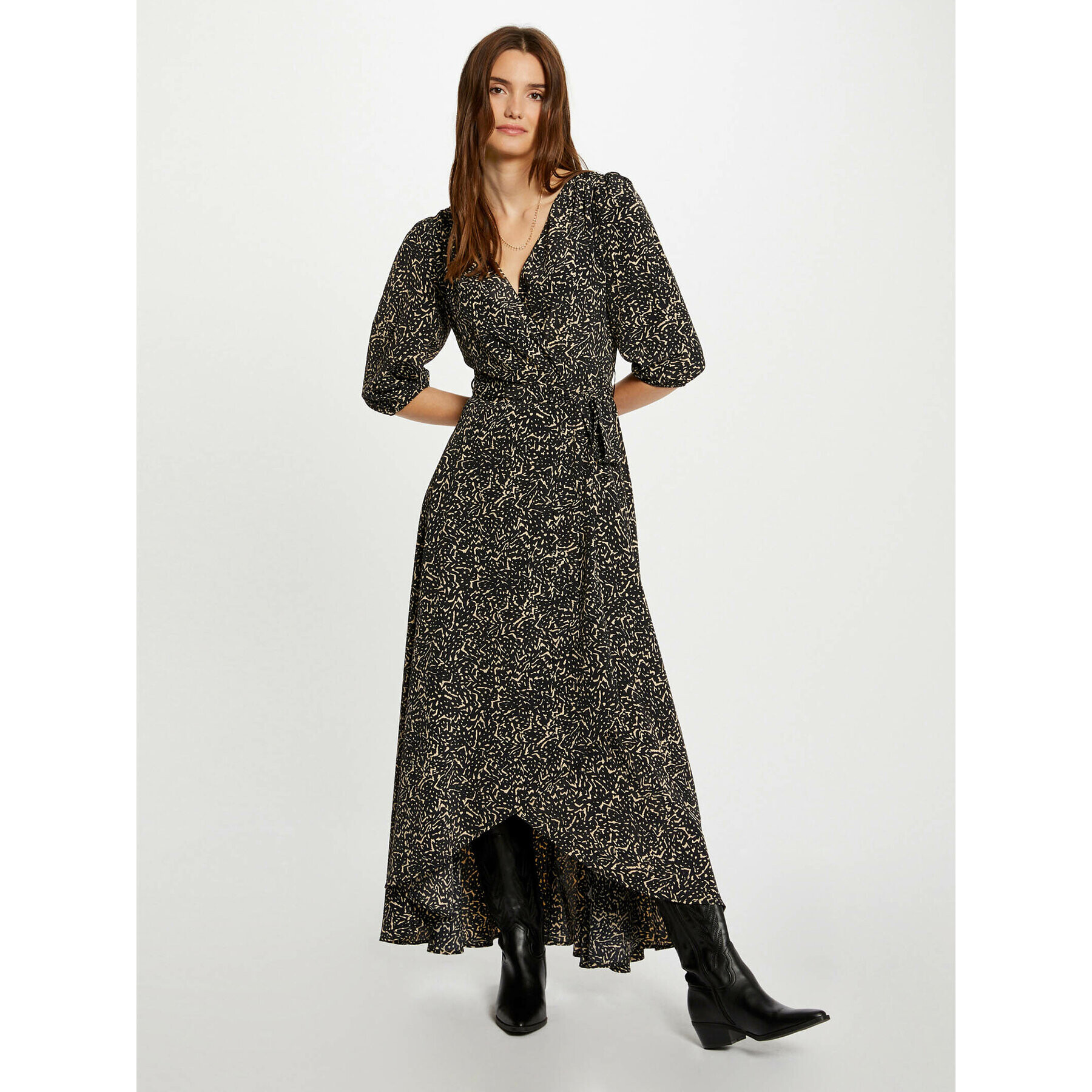 Morgan Rochie cocktail 232-RIBOX.F Negru Regular Fit - Pled.ro