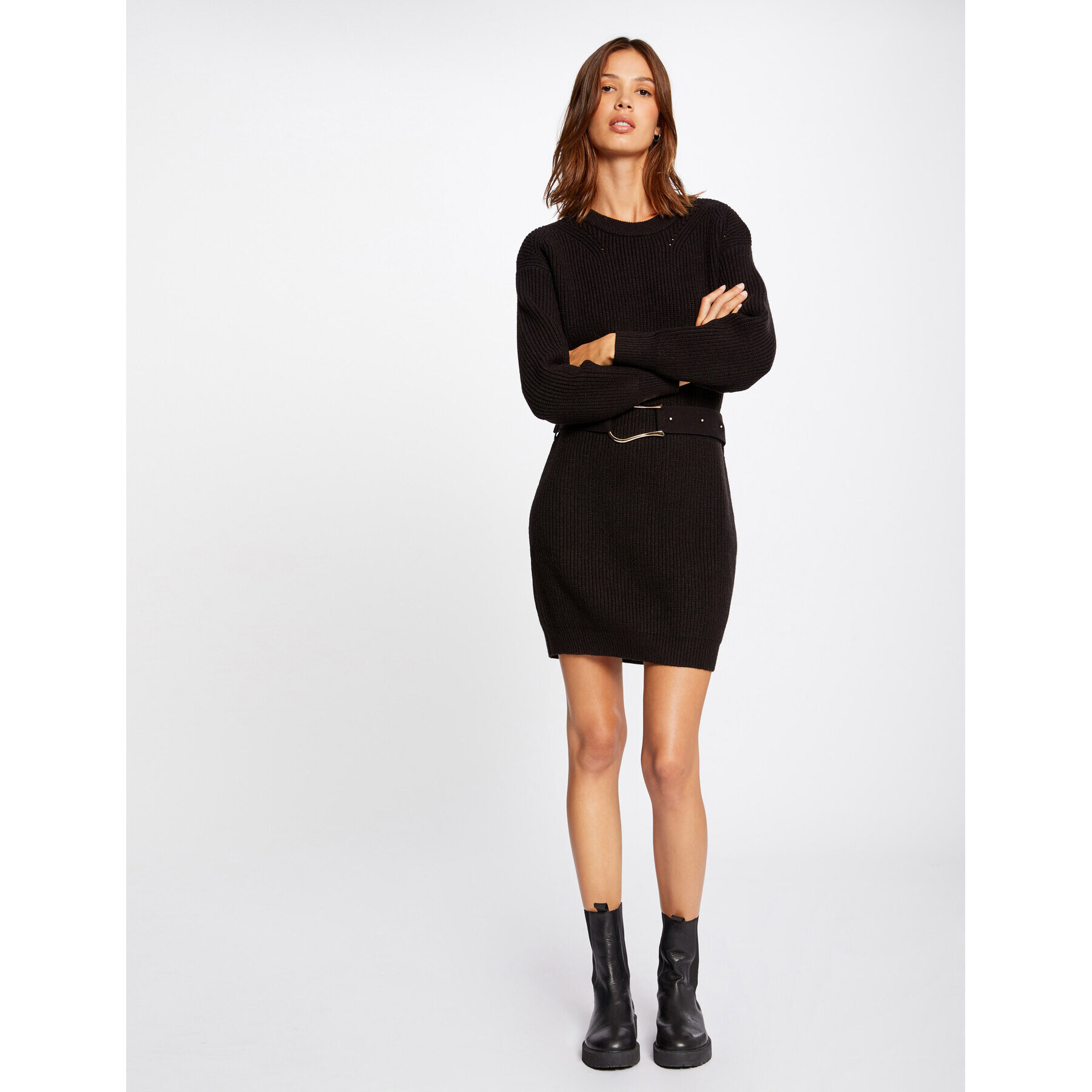 Morgan Rochie tricotată 212-RMINK Negru Regular Fit - Pled.ro