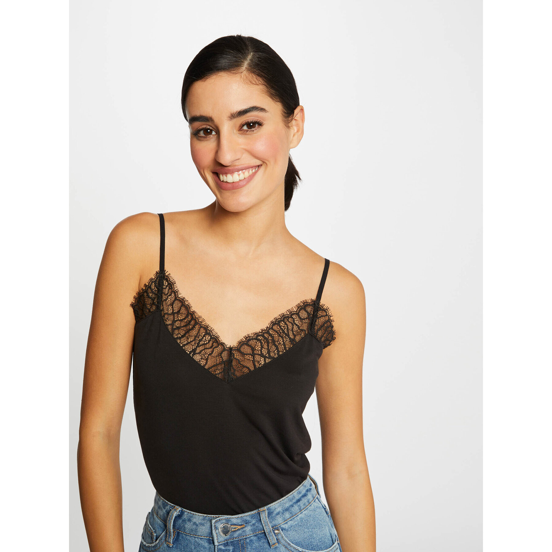 Morgan Top 221-BETTY Negru Regular Fit - Pled.ro