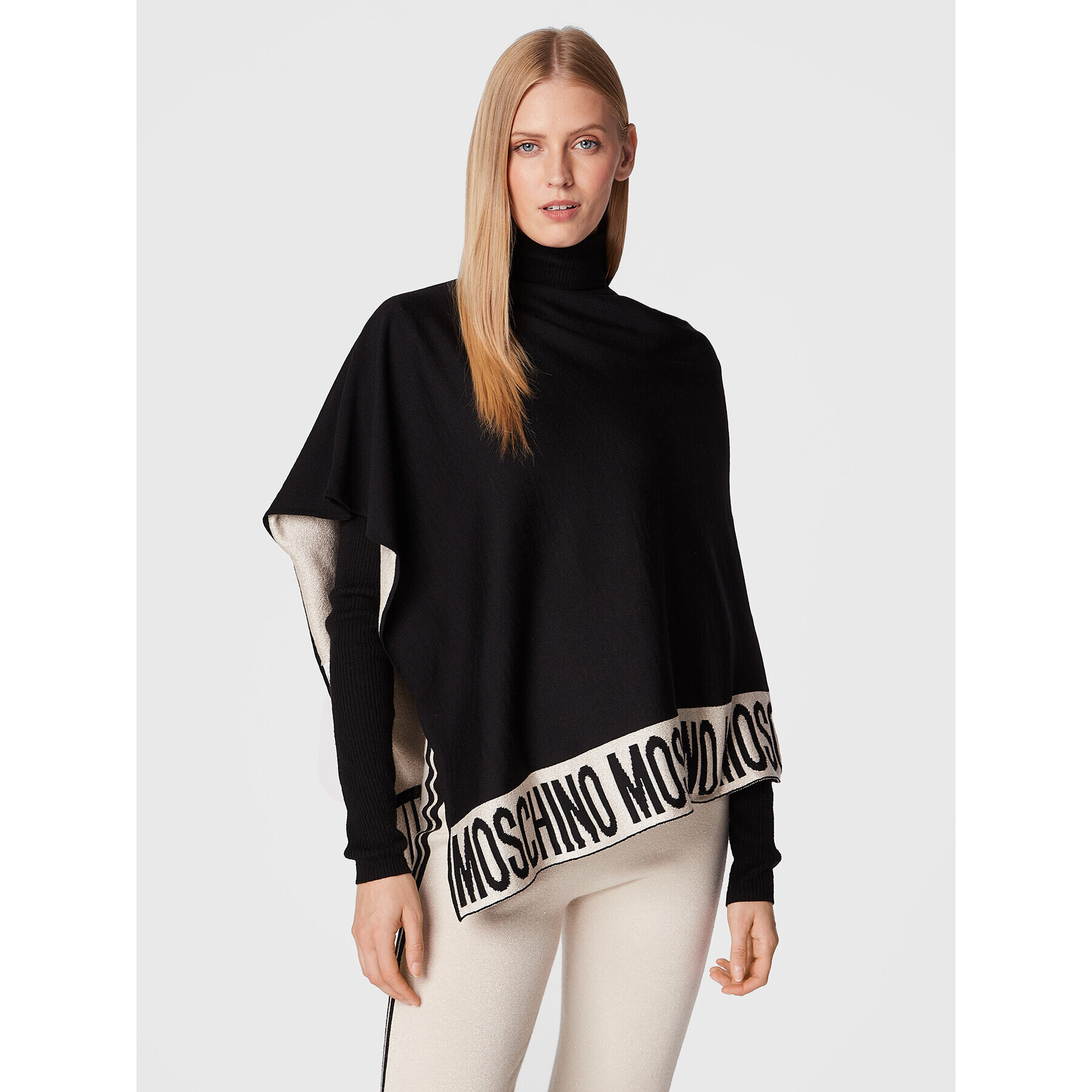 MOSCHINO Poncho 30667 0M2339 Negru Regular Fit - Pled.ro