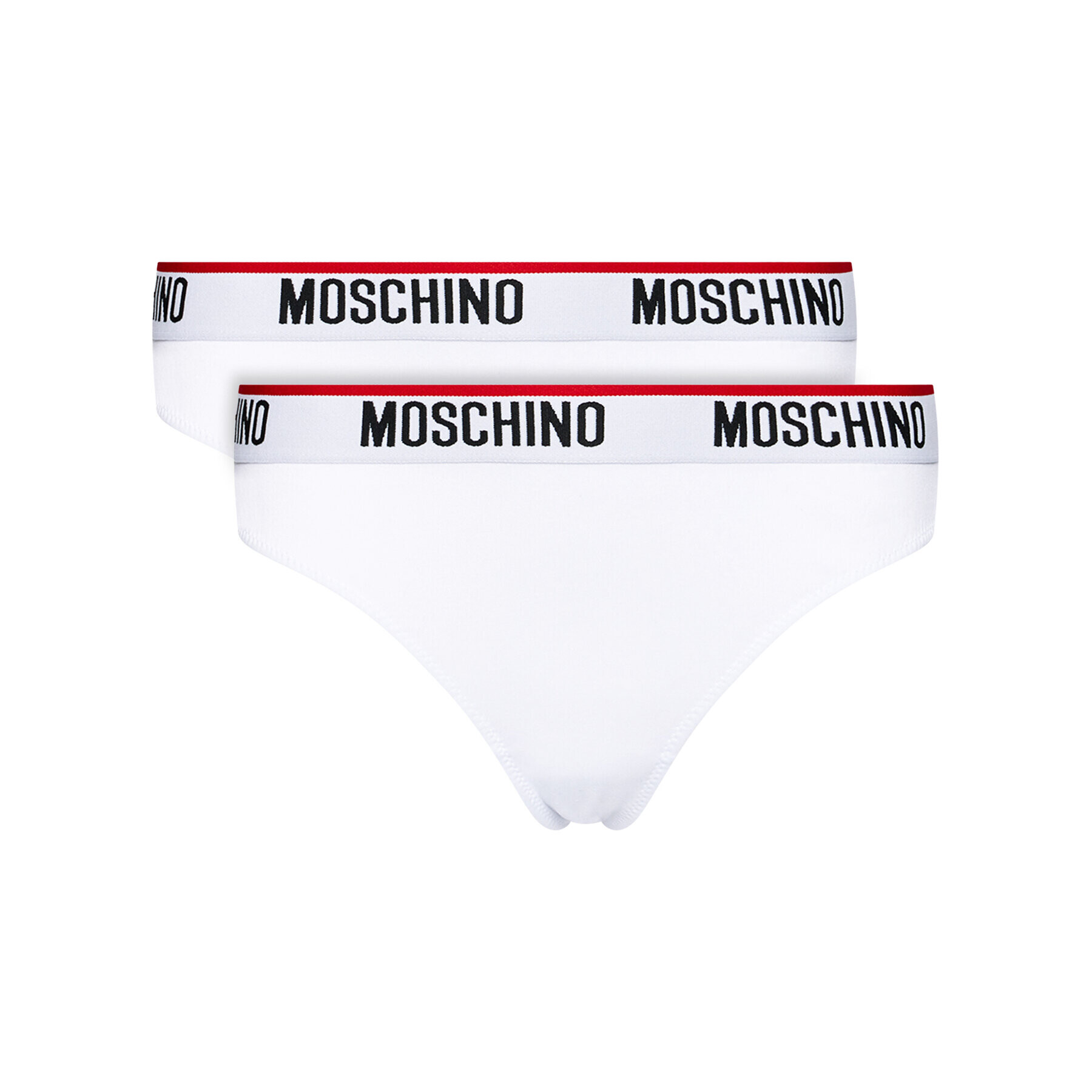 MOSCHINO Underwear & Swim Set 2 perechi de chiloți brazilieni ZUA4745 9003 Alb - Pled.ro