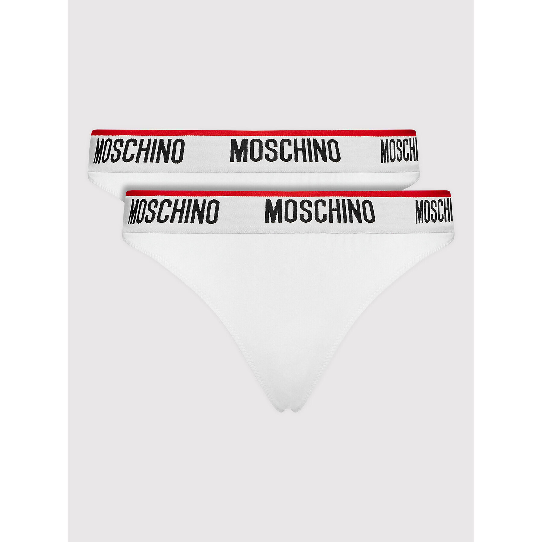 MOSCHINO Underwear & Swim Set 2 perechi de chiloți tanga 4744 9003 Alb - Pled.ro