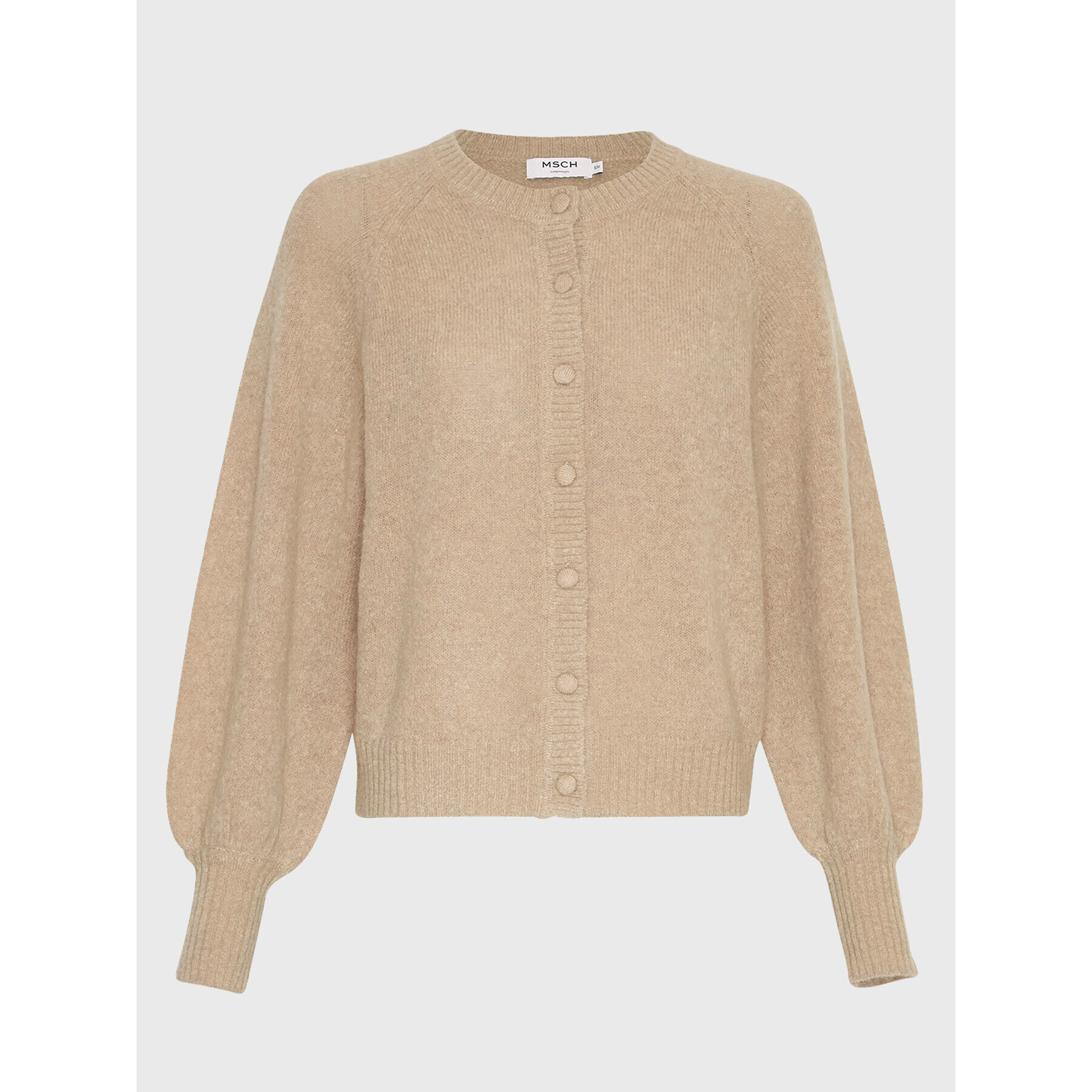 Moss Copenhagen Cardigan Maimee 17225 Bej Regular Fit - Pled.ro