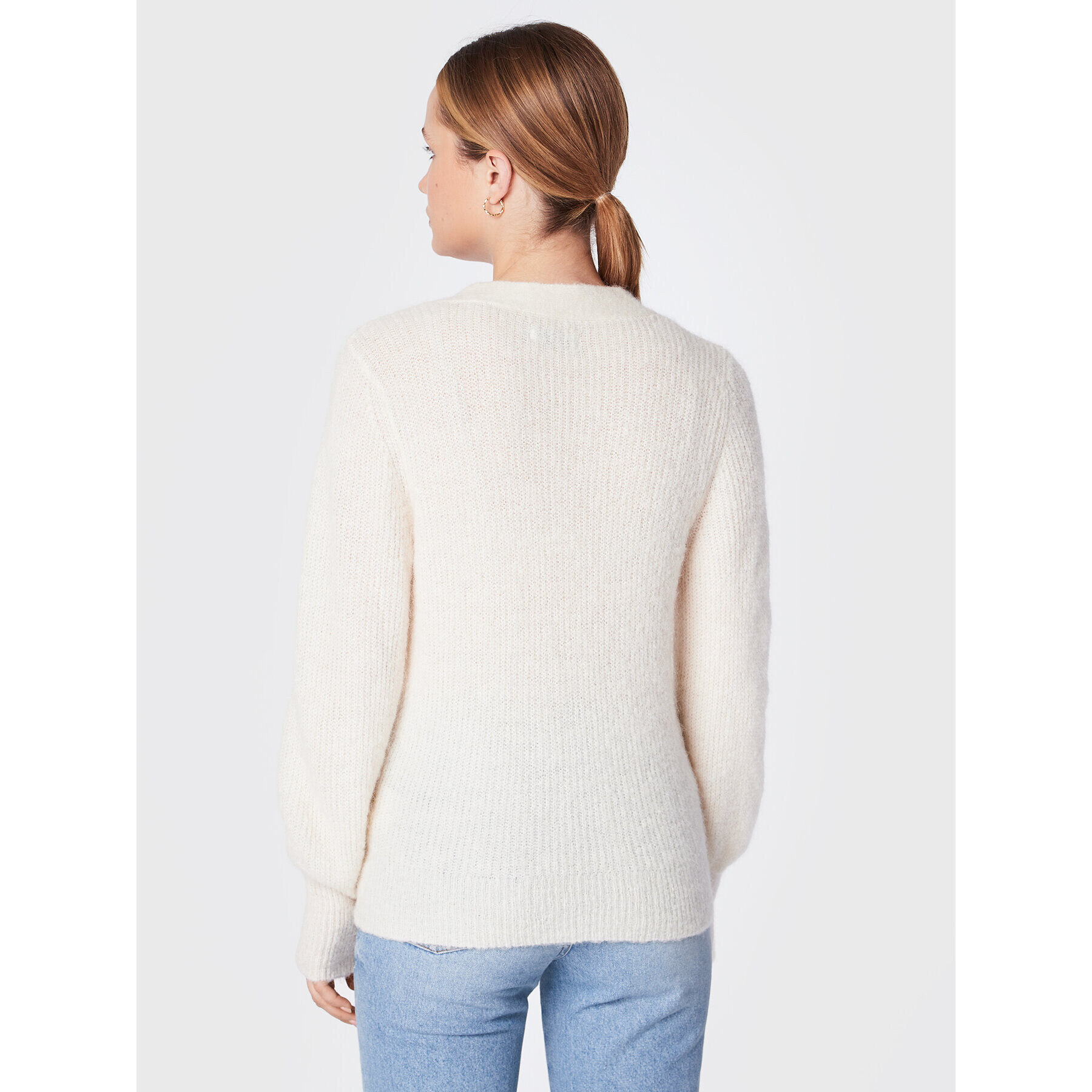 Moss Copenhagen Cardigan Sabella 15272 Écru Relaxed Fit - Pled.ro