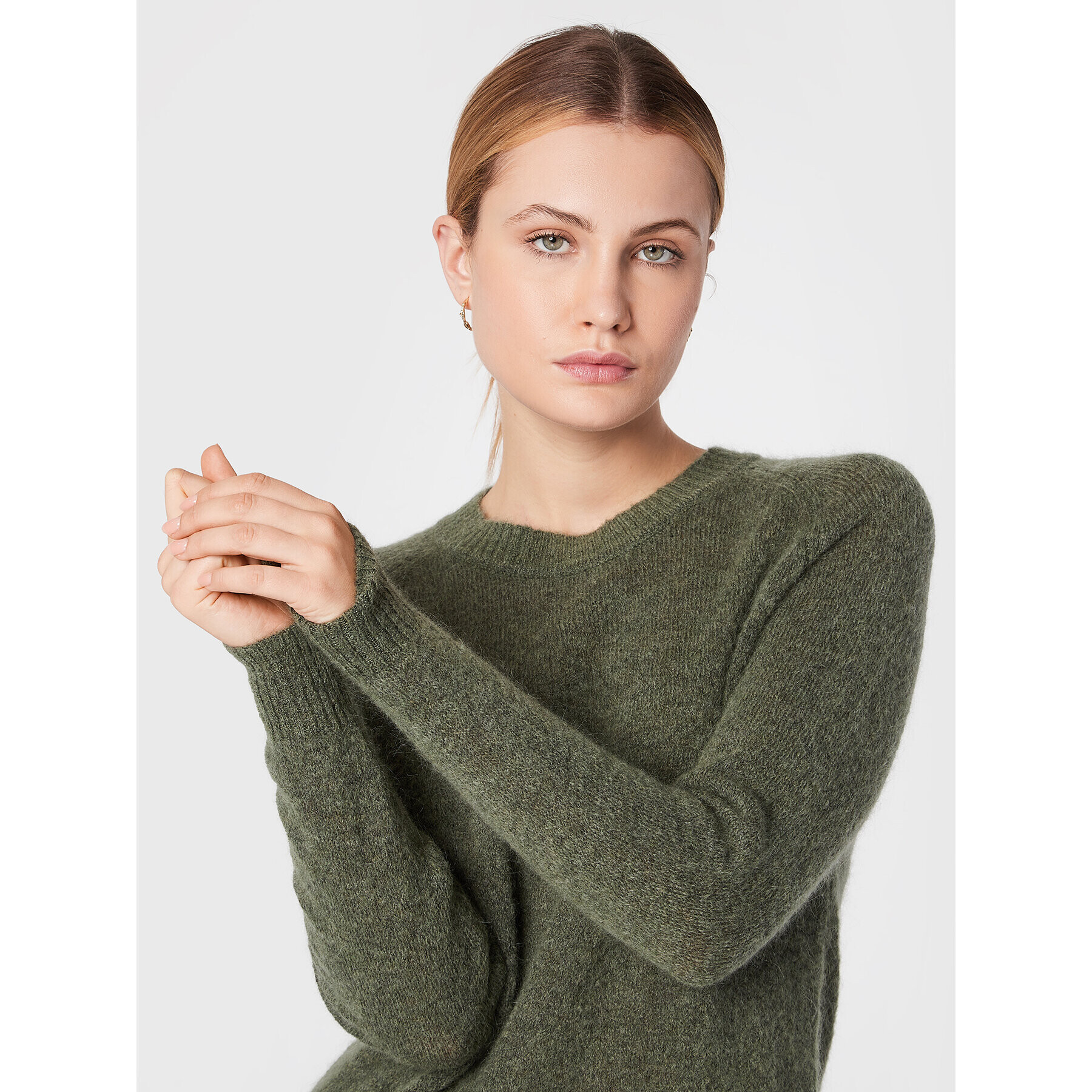 Moss Copenhagen Pulover Maimee 17224 Verde Regular Fit - Pled.ro