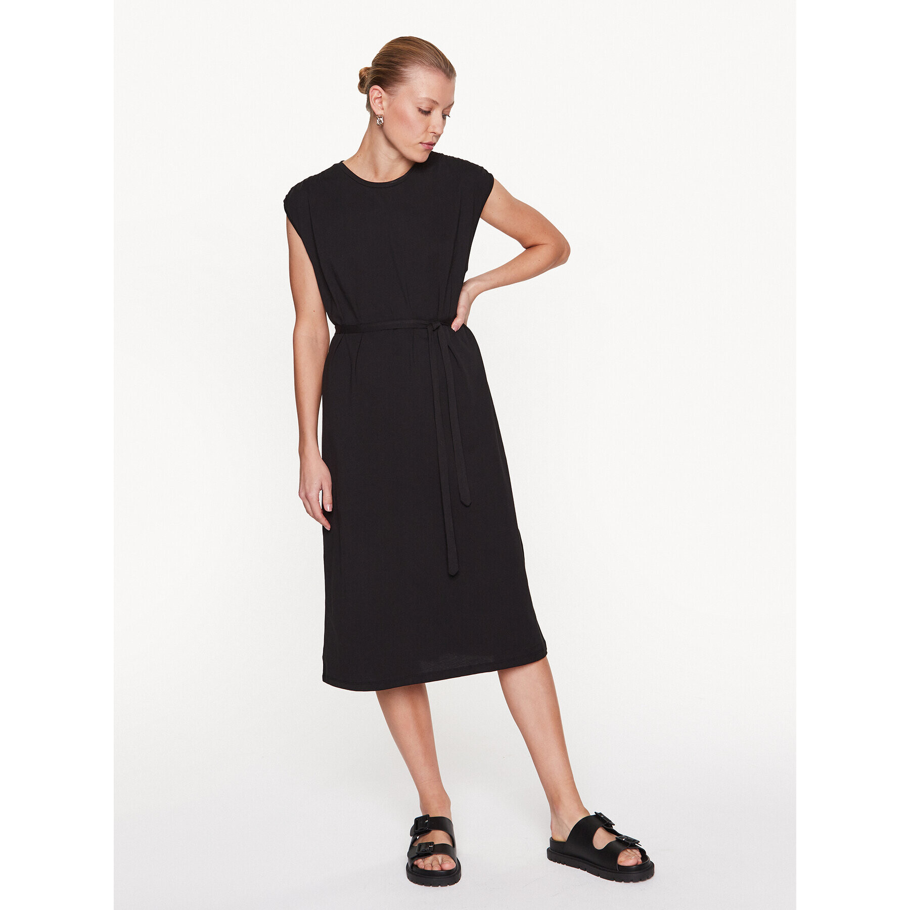 Moss Copenhagen Rochie de zi 17512 Negru Basic Fit - Pled.ro