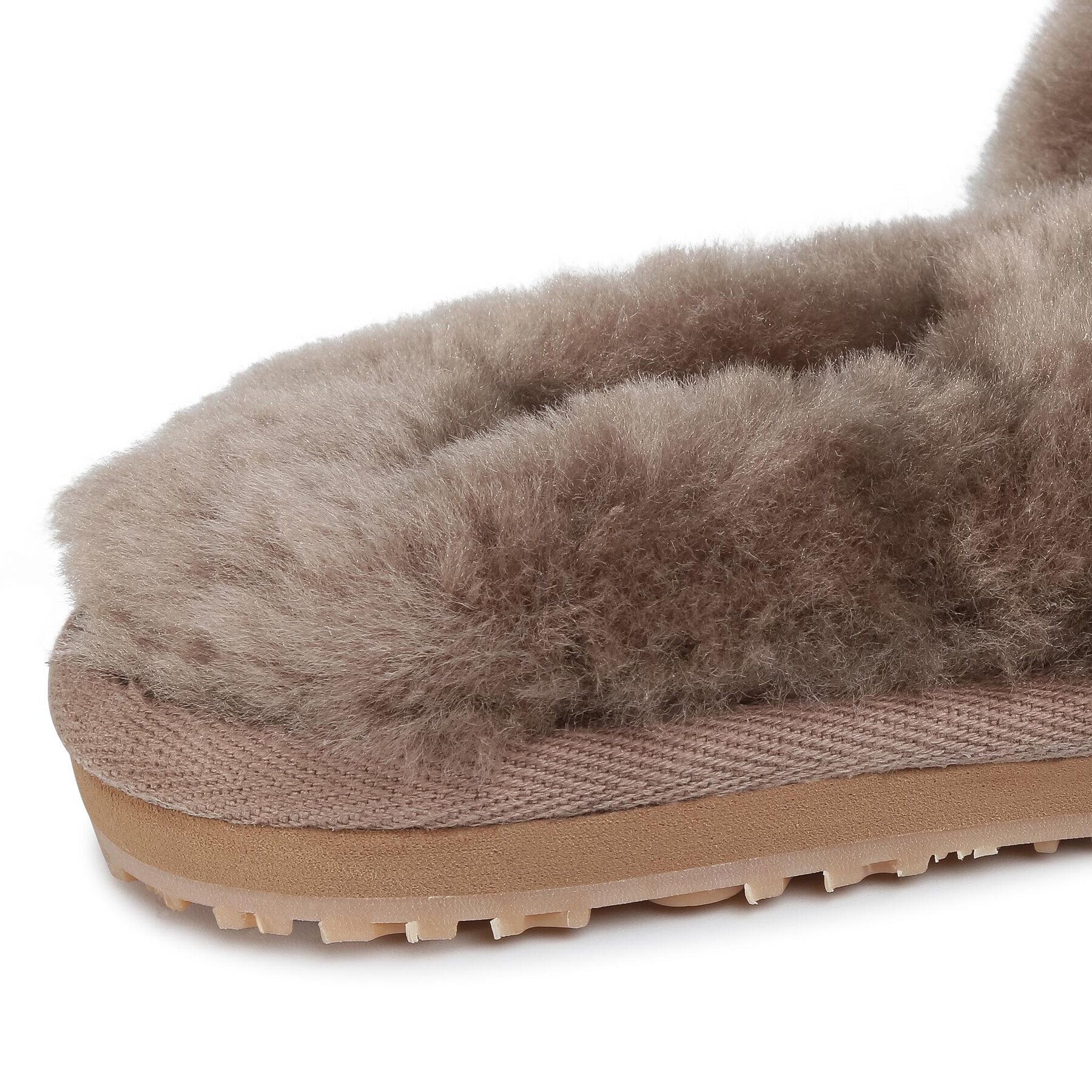 Mou Șlapi Sheepskin Fur Slide Slipper FW161001L Maro - Pled.ro