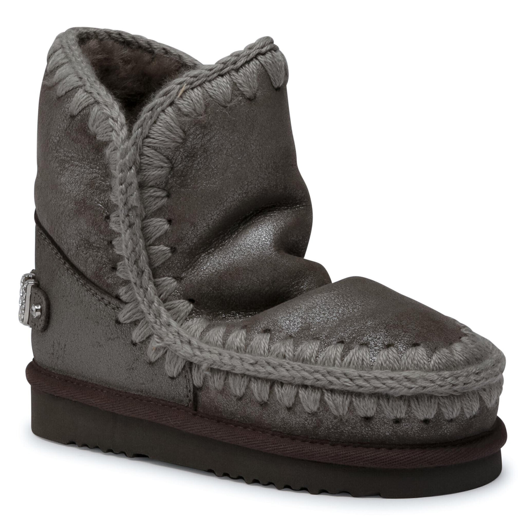 Mou Pantofi Eskimo 18 With Rhinestones Logo Argintiu - Pled.ro