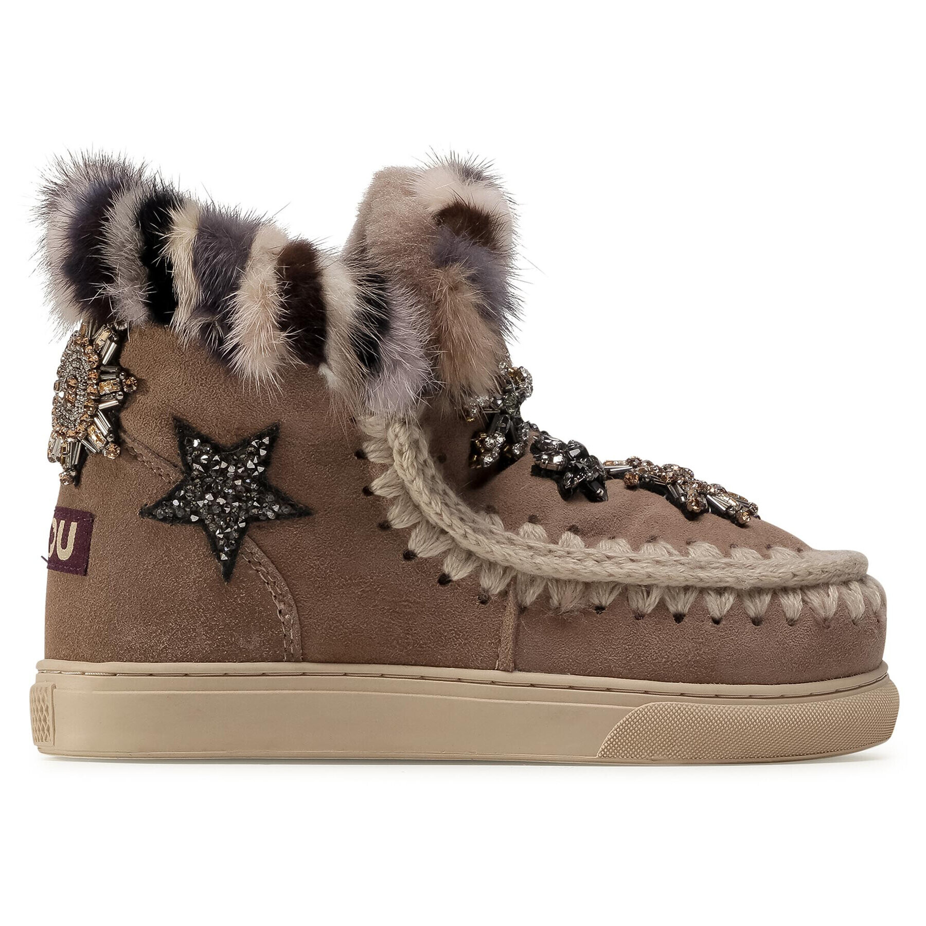 Mou Pantofi Eskimo Sneaker Star Patch&Mink FW111006A Maro - Pled.ro