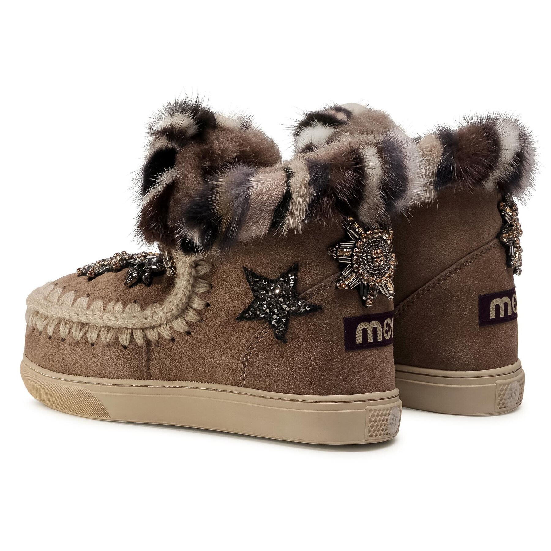 Mou Pantofi Eskimo Sneaker Star Patch&Mink FW111006A Maro - Pled.ro