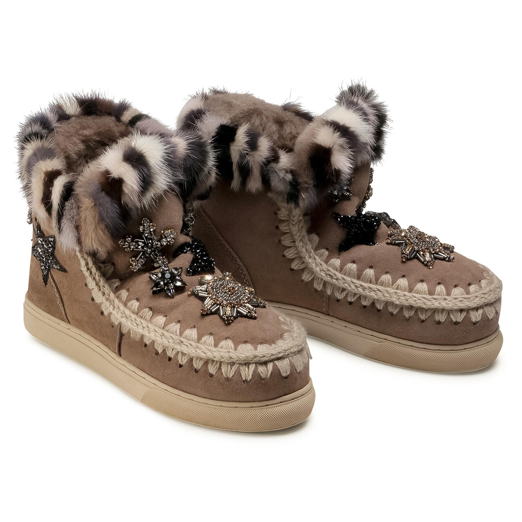 Mou Pantofi Eskimo Sneaker Star Patch&Mink FW111006A Maro - Pled.ro