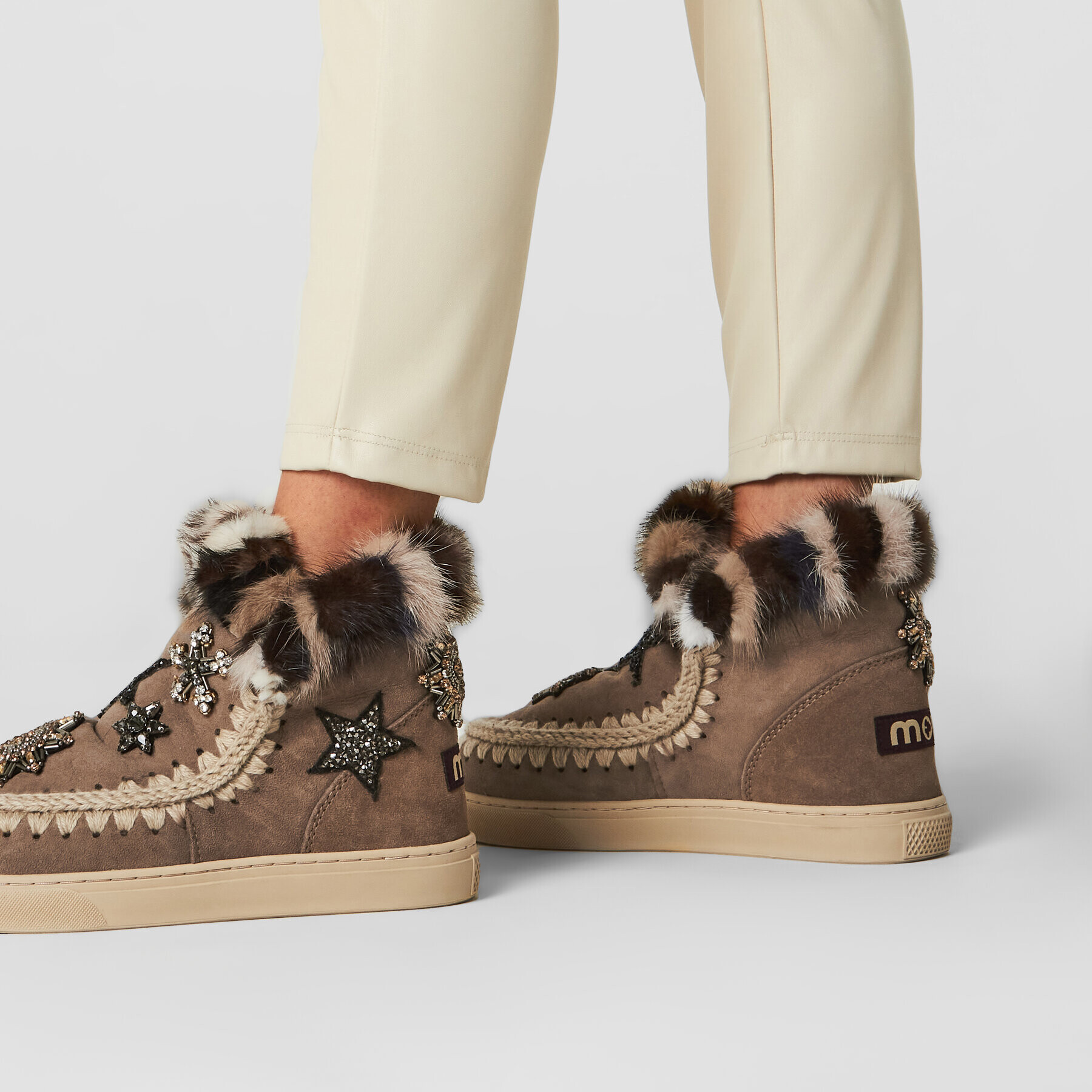 Mou Pantofi Eskimo Sneaker Star Patch&Mink FW111006A Maro - Pled.ro