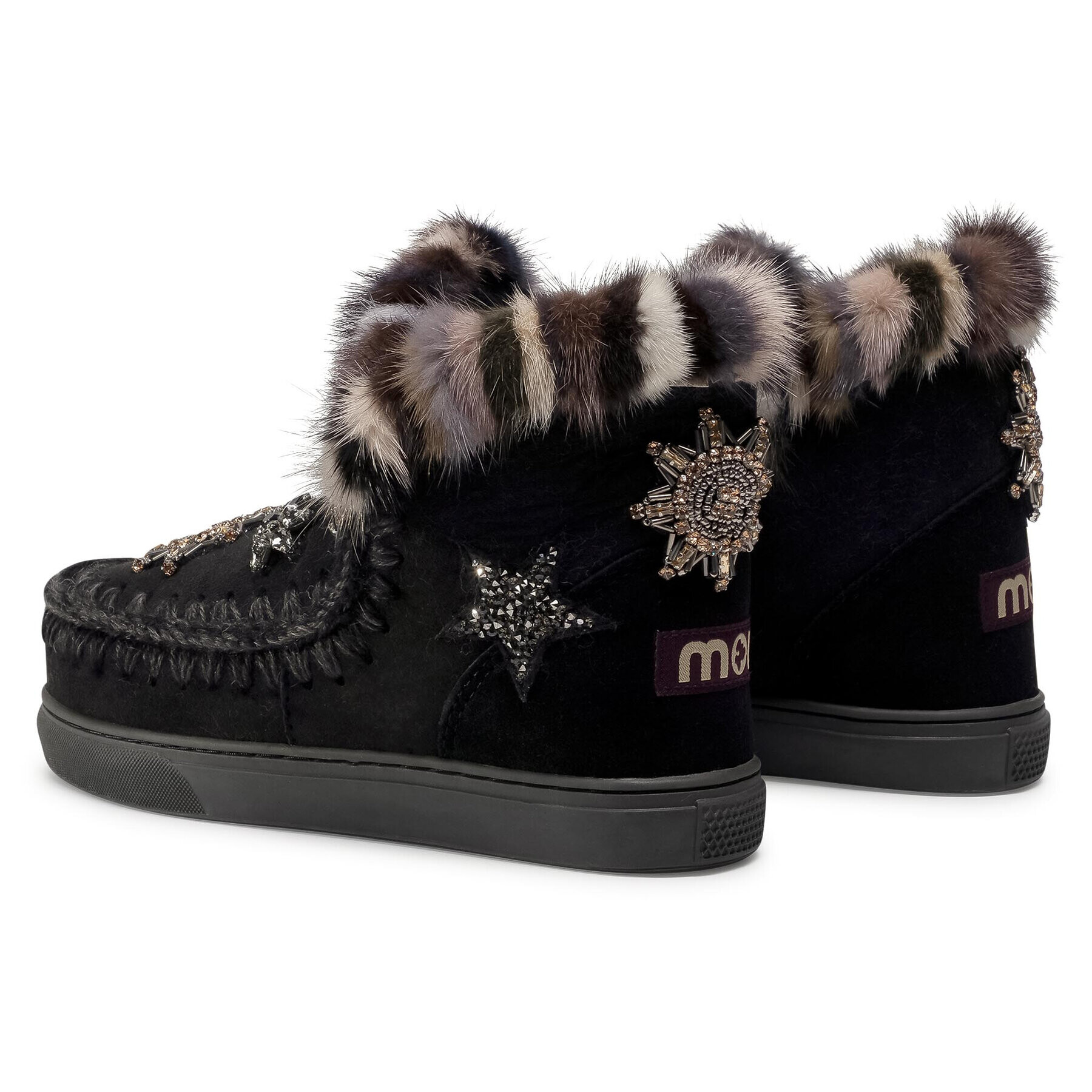 Mou Pantofi Eskimo Sneaker Star Patch&Mink FW111006A Negru - Pled.ro