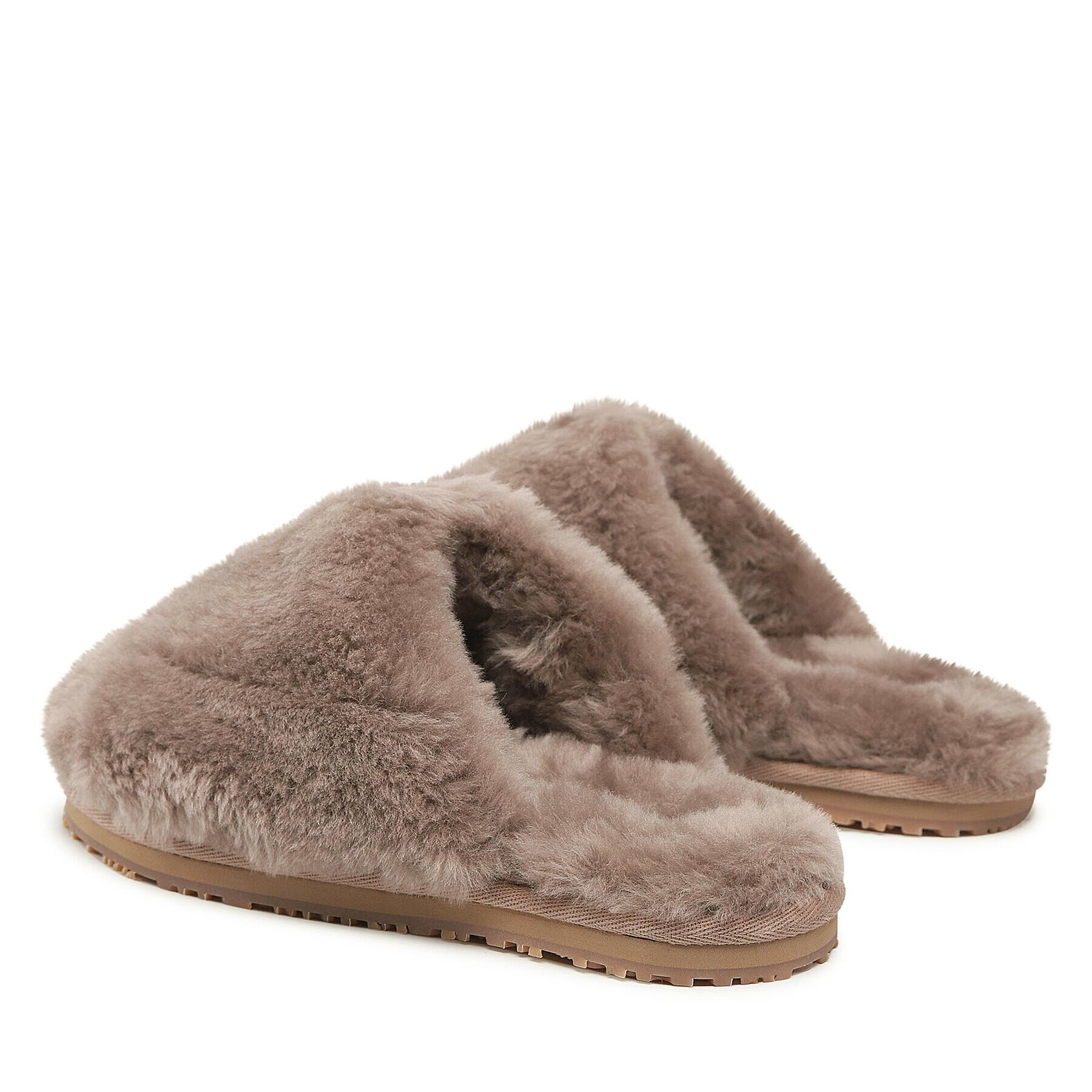 Mou Papuci de casă Closed Toe Sheepskin Fur Slippper FW161000L Bej - Pled.ro